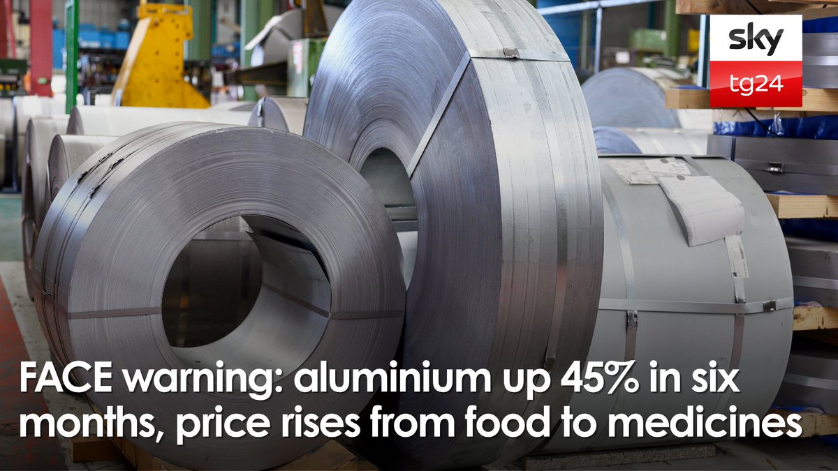 face_aluminium's tweet image. ⚠️ #Aluminium prices +45% in 6 months. A “perfect storm” hitting food, pharma &amp;amp; automotive. Rising costs risk becoming a hidden tax on consumers. #FACE calls for urgent EU action on energy, trade &amp;amp; supply chains. Full article by @SkyTG24 👉🏼 face-aluminium.com/face-warning-a…