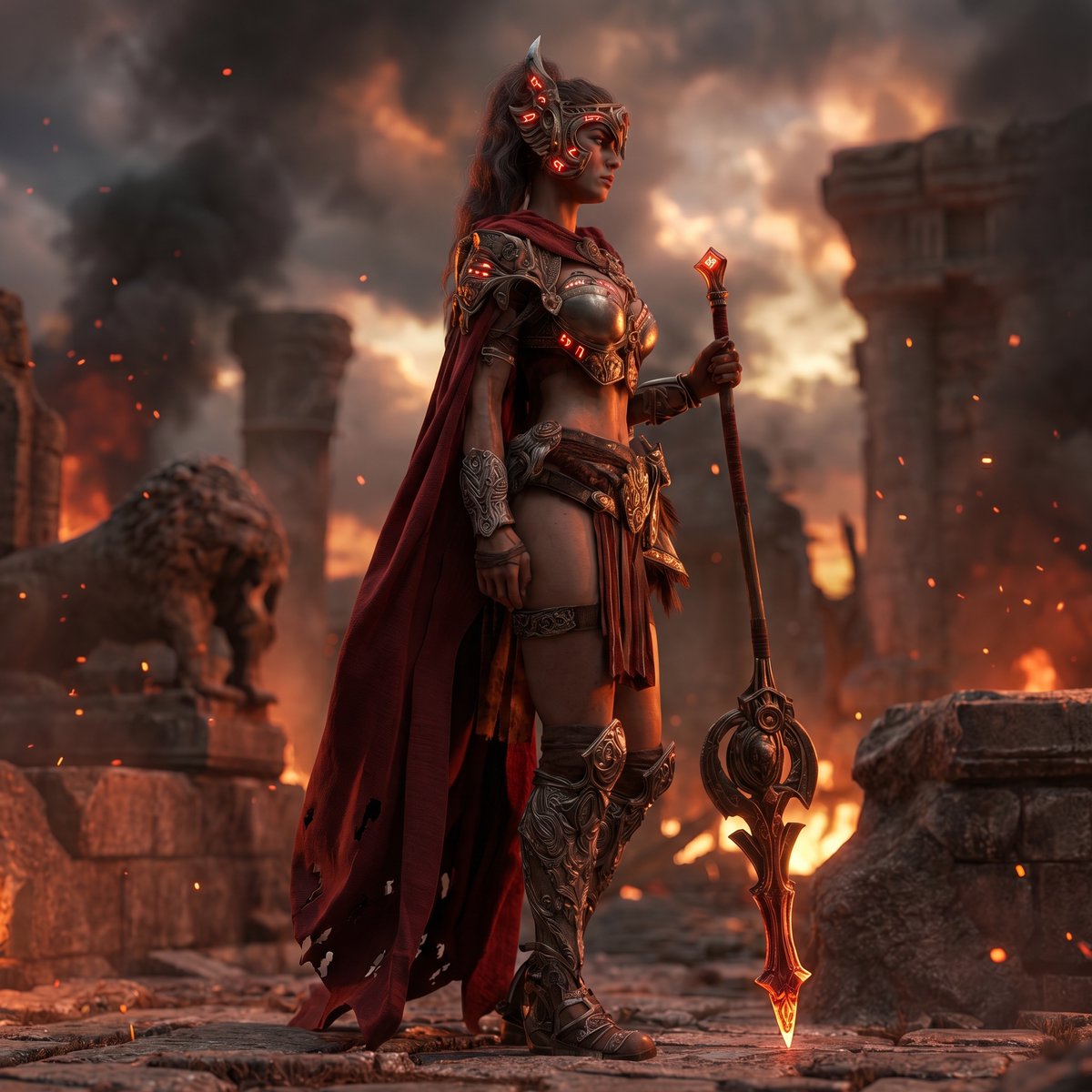 trendyvers's tweet image. All burned. She stands🔥
#Fantasy #Digitalart