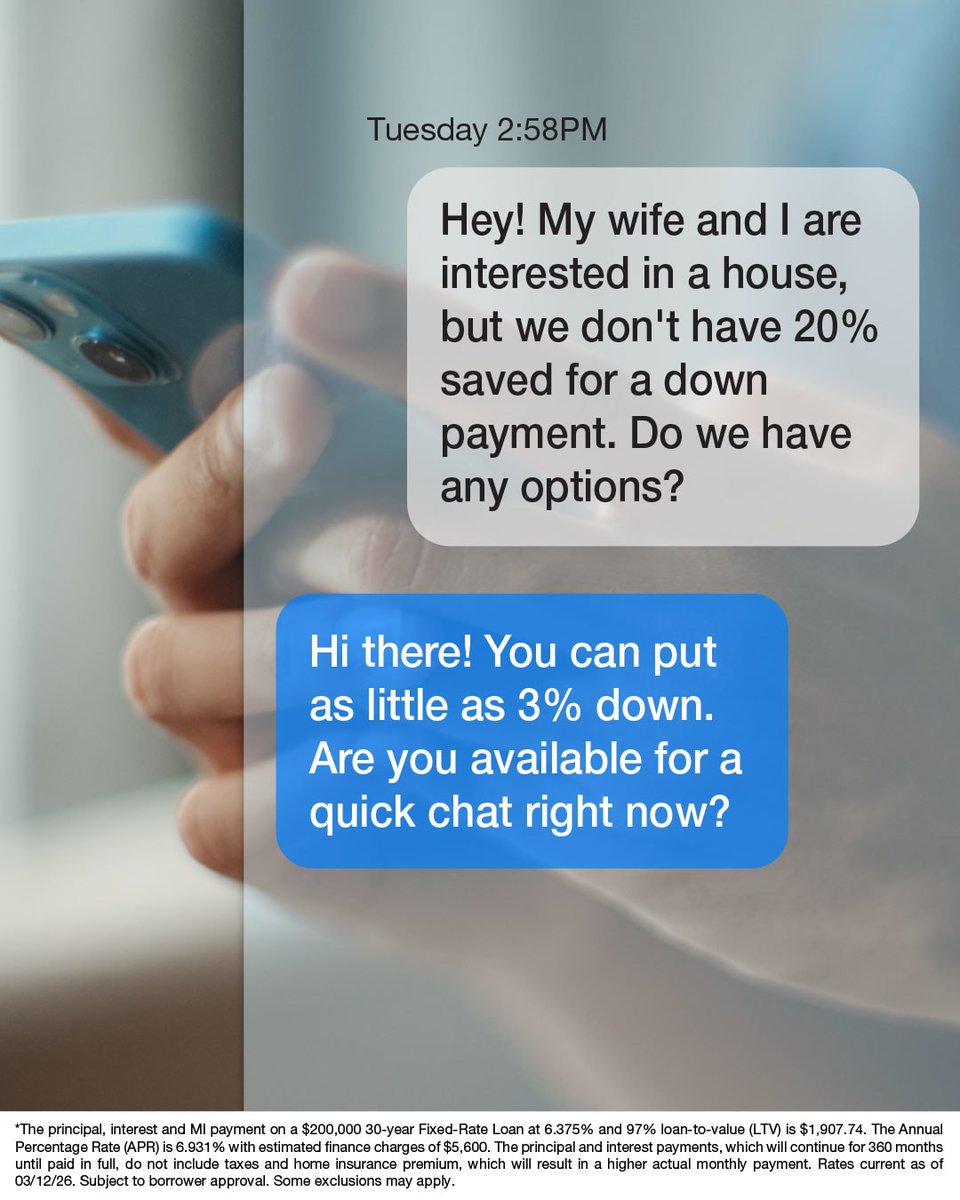 GuideMortgage1's tweet photo. I get questions like this all the time, and the truth is, you shouldn't let the myth of a large down payment scare you off. Message me today to discuss your down payment options.* https://t.co/dvEICJpOF7