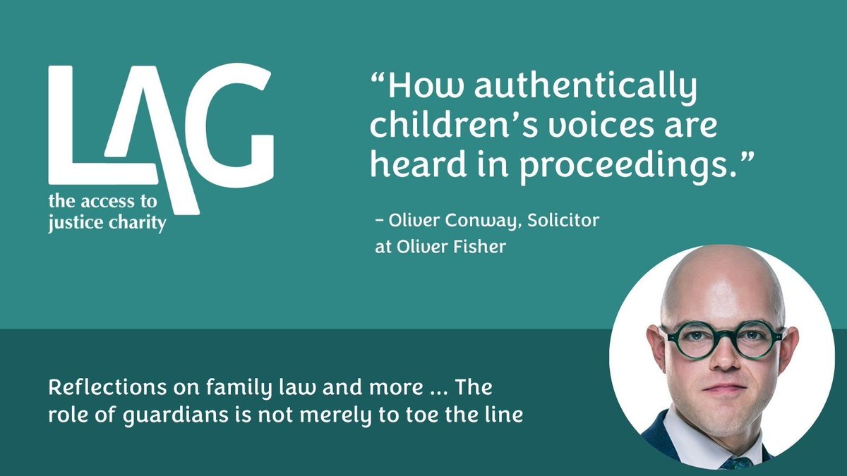 LegalActionGrp's tweet image. 𝘙𝘦𝘧𝘭𝘦𝘤𝘵𝘪𝘰𝘯𝘴 𝘰𝘯 𝘧𝘢𝘮𝘪𝘭𝘺 𝘭𝘢𝘸 𝘢𝘯𝘥 𝘮𝘰𝘳𝘦...

Oliver Conway @OliverFisherS asks how authentically children’s voices are heard in proceedings.

👉 swiy.co/u6Lg

#FamilyLaw #AccesstoJustice #ChildrensRights