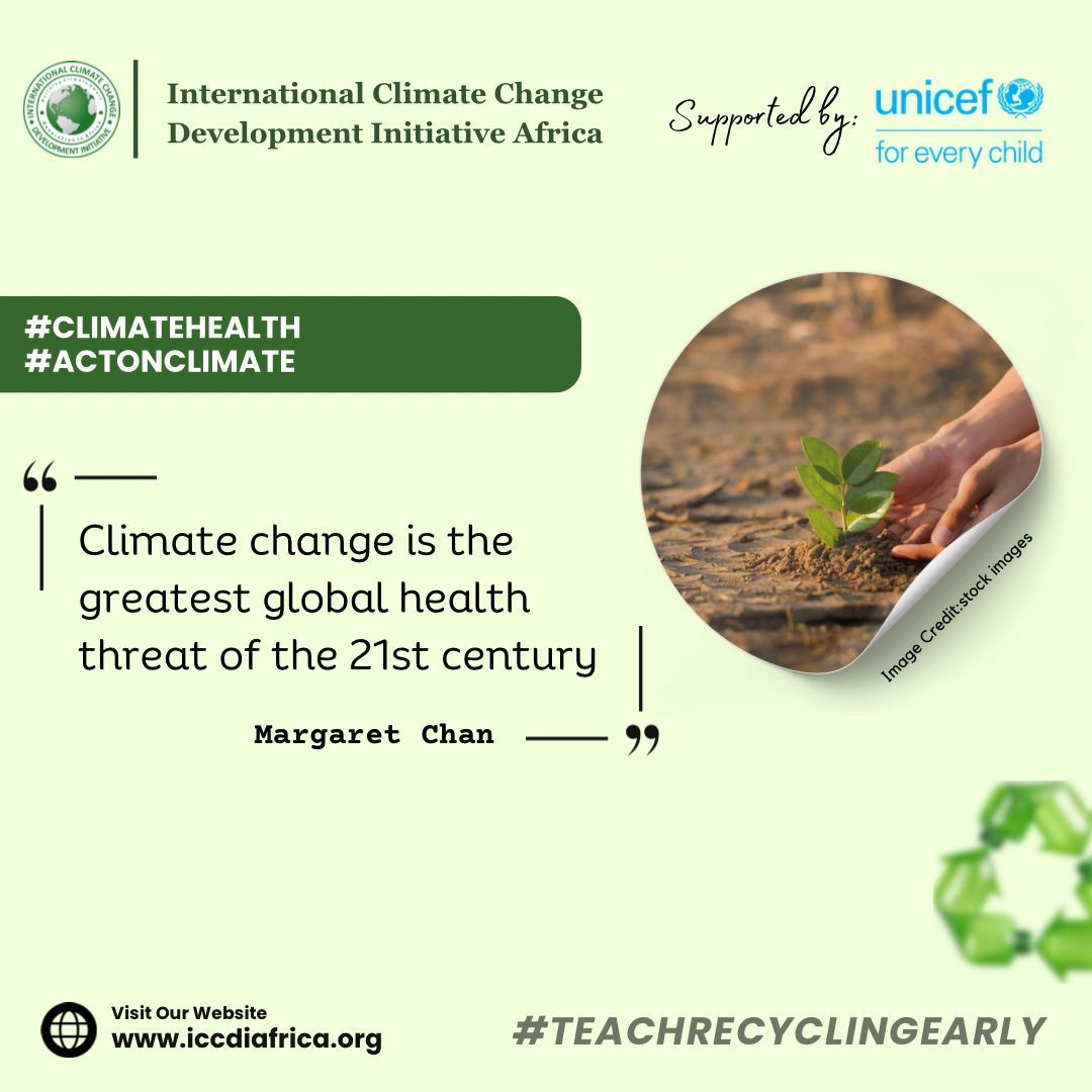 ClimateWed's tweet image. Climate change is the greatest global health threat of the 21st century.— Margaret Chan

#ClimateHealth #ActOnClimate