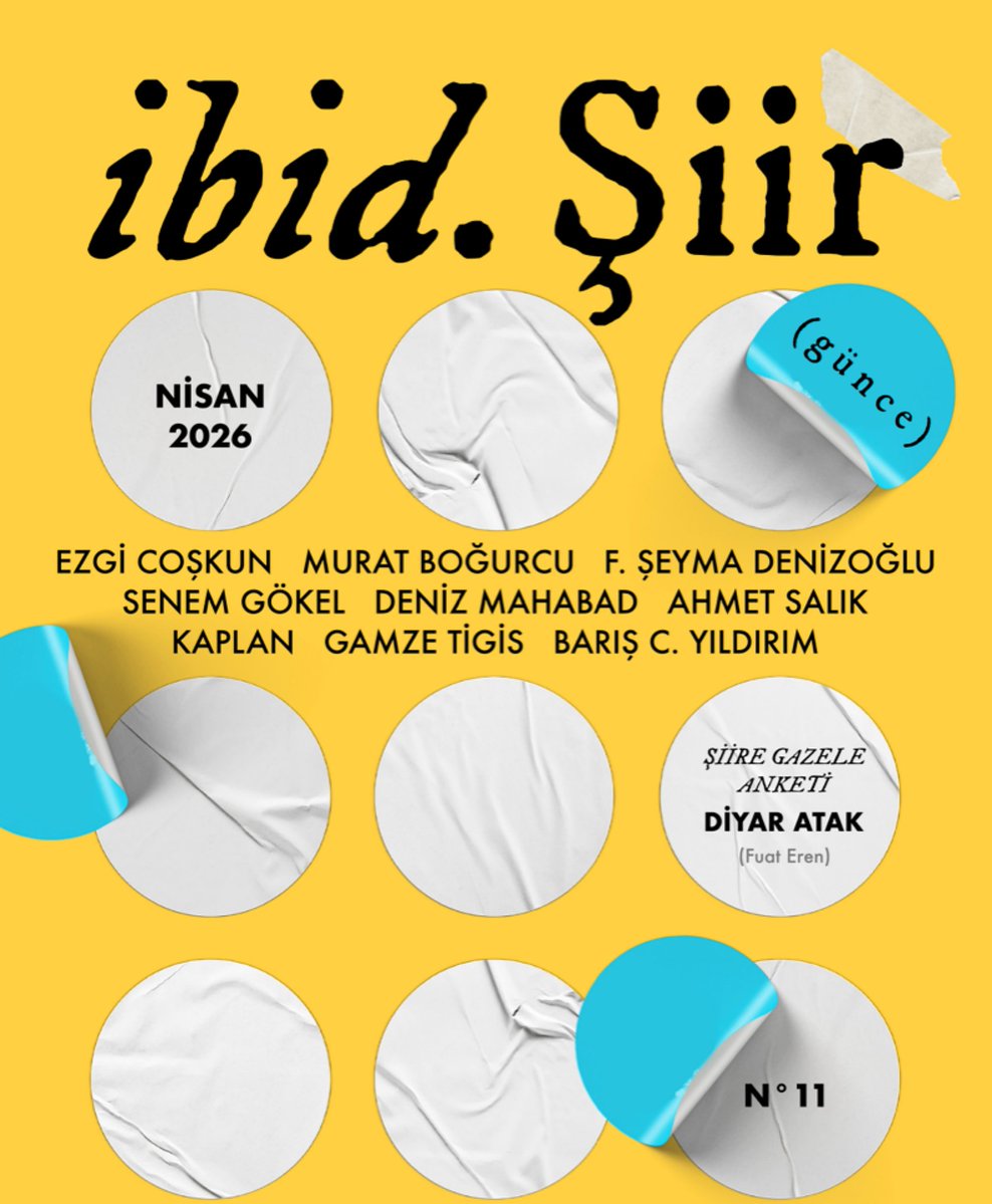 ibid. Şiir'in "günce" temalı 11. sayısı Instagram'da yayında. Linke tıklayın; kaydırın, okuyun:
instagram.com/p/DXG-y1ICsqw/…
.