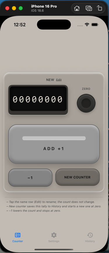 ALorek's tweet photo. I said that it will be an extremally easy app, it will be a simple tally-like counter😀
Which UI is better? 
Maybe I'll add a couple of "skins" so it will feel like good old Winamp days 😂 https://t.co/RwleTxexsx