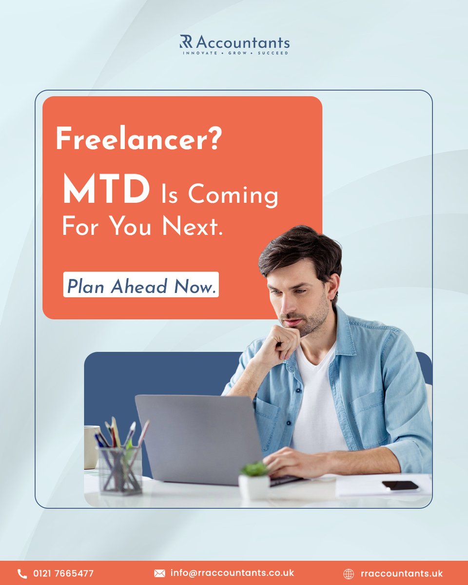 RRAccountantsUK's tweet image. Freelancers: MTD is coming

• £50k+ → April 2026 (live)
• £30k+ → April 2027
• £20k+ → April 2028
Earning £20–50k? You’re next.
Start preparing now.
RR Accountants

#MTD #Freelancer #UKTax #HMRC