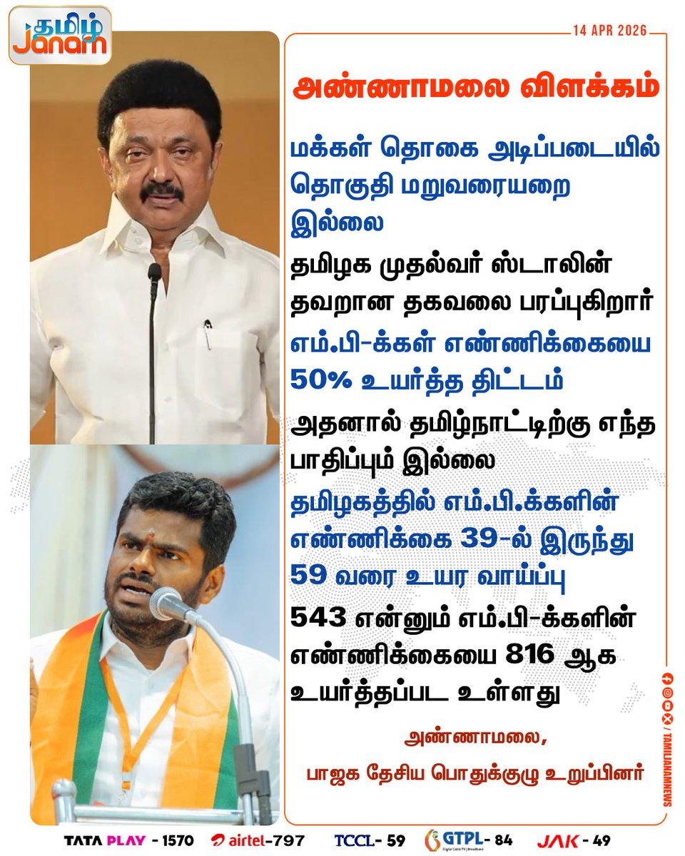 TamilJanamNews's tweet photo. அண்ணாமலை விளக்கம்

#cmstalin #annamalai #dmk #bjp #mp #tngovt #tamiljanam #newupdates https://t.co/23ayL8FVXL