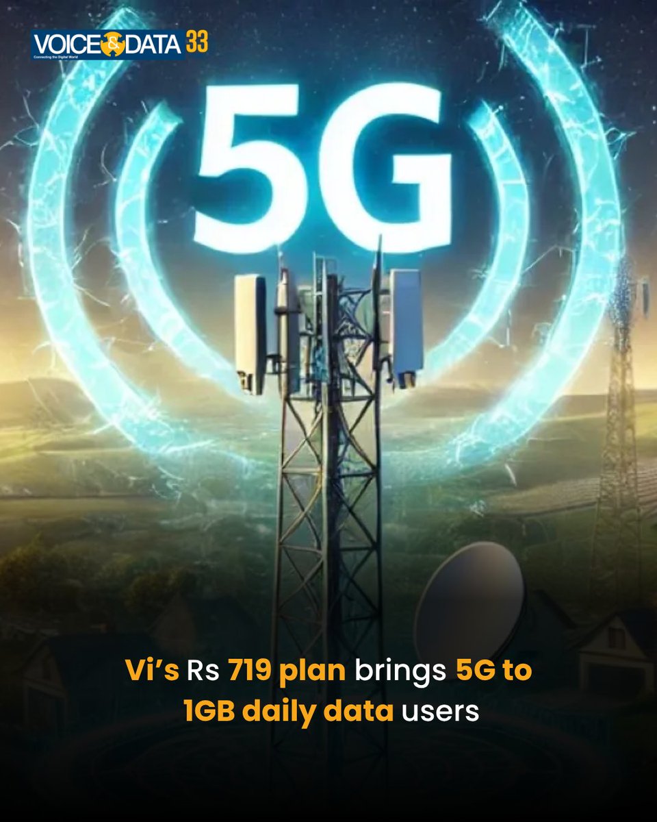 voicendata_'s tweet photo. Vodafone Idea is extending 5G access to prepaid plans with lower daily data limits, including its Rs 719 plan offering 1GB/day and 72 days validity, diverging from rivals’ high-data strategy.
Read More: https://t.co/yeogFnfzOV
#voicendata #Vi #vodafoneIdea #datausers #5G https://t.co/eHB0Ox6XHH