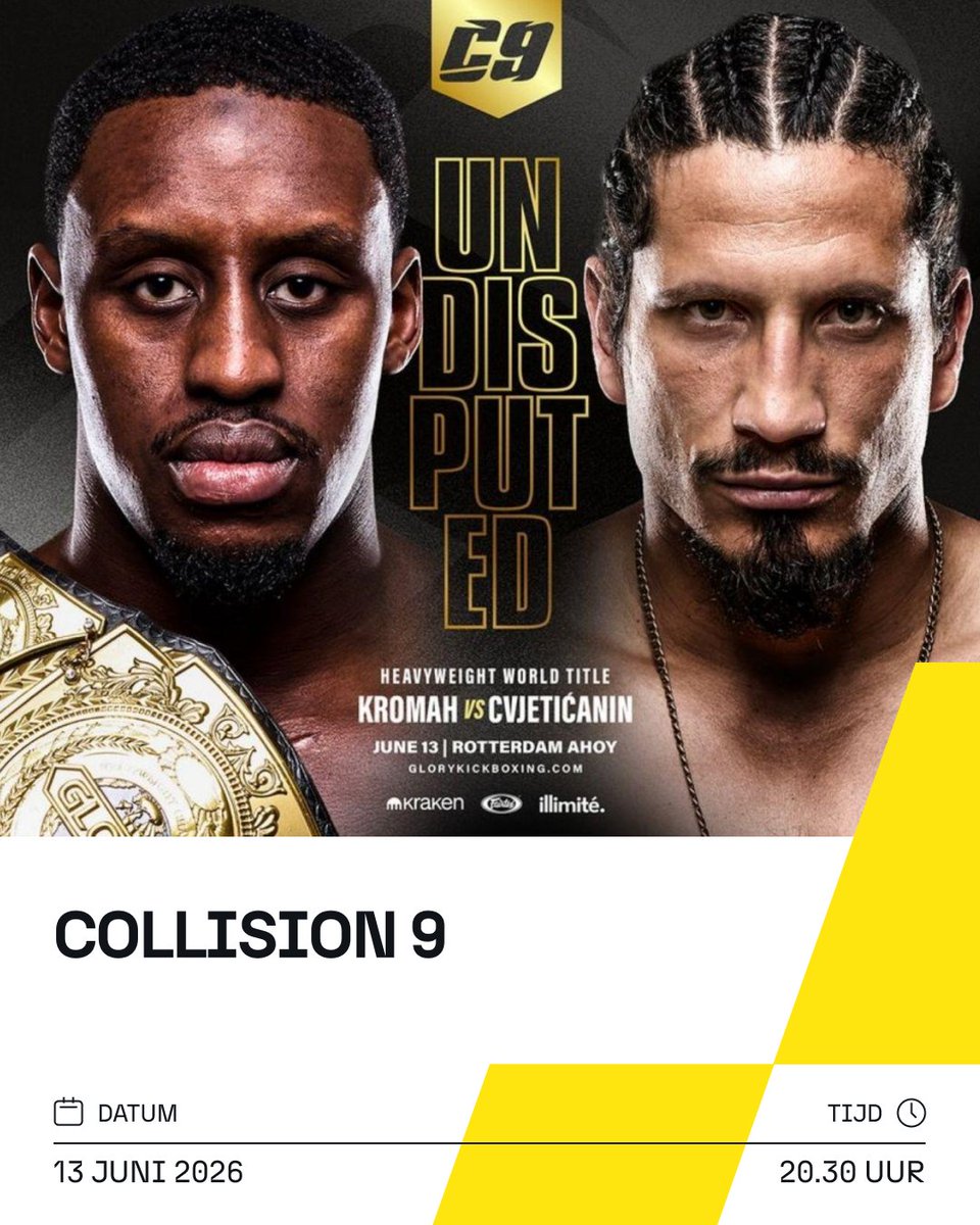 rotterdamahoy's tweet photo. King of Kickboxing Mory Kromah komt naar Rotterdam Ahoy 👑🥊 Op 13 juni verdedigt hij tijdens COLLISION 9 zijn wereldtitel tegen Milos Cvjetićanin. Ook staat er een spectaculair achtmanstoernooi op het programma🔥
Koop vanaf nu je tickets via https://t.co/e6IJrOMDaJ https://t.co/EwoiNNhftC