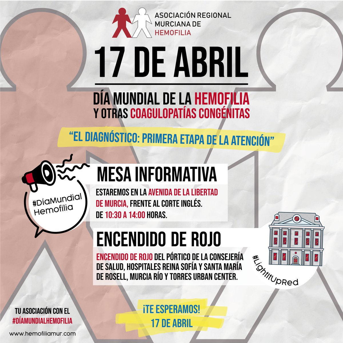 #ASOCIACIONES | 🩸 El próximo 17 de abril es el Día Mundial de la Hemofilia y Otras Coagulopatías Congénitas. 

🤳🏼❤️ ¡Nuestra asociación <a href="/hemofiliamur/">Hemofilia Murcia</a> pide que nos unamos al #retoprendaroja y le enviemos nuestras fotos!