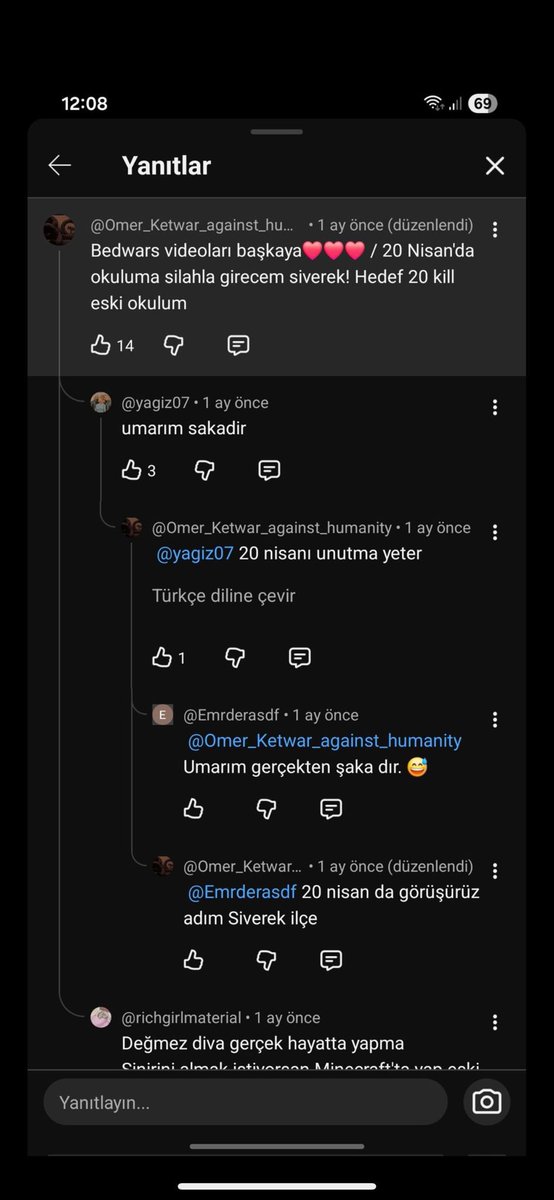 mehmetyetim63's tweet image. Bugün olayı gerçekleştiren şahsın bir oyundan etkilenmiş sanırım oyunun sayfasına yazmış 20 Nisan’da katliam yapıcam diye