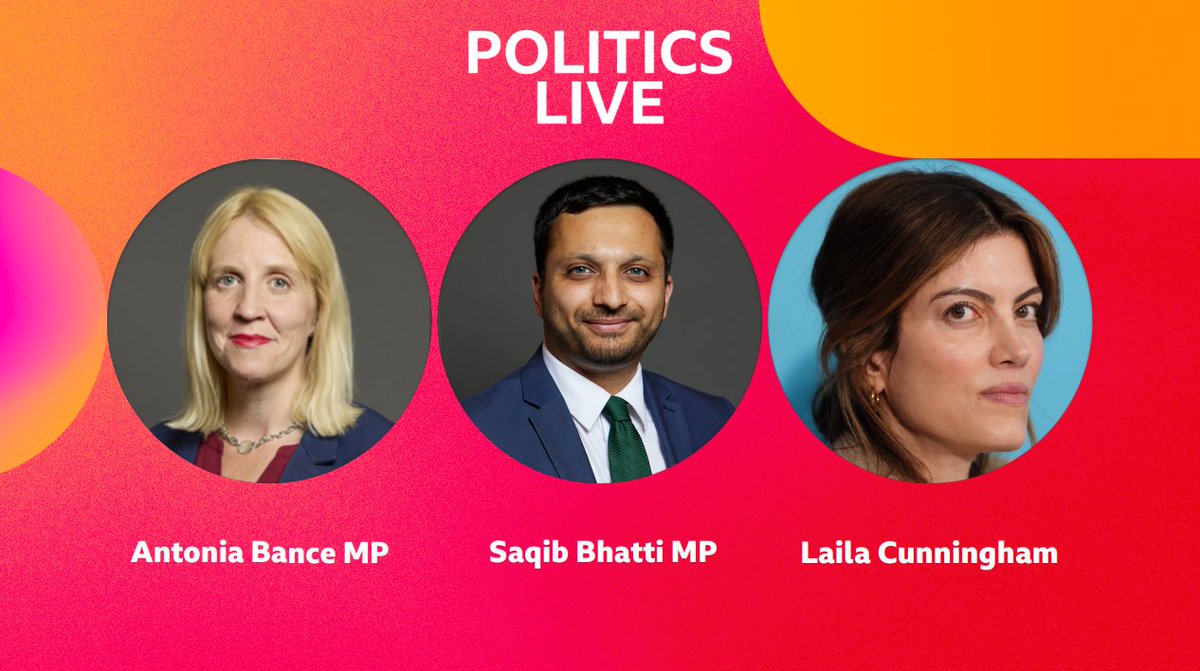 BBCPolitics's tweet image. On Tuesday's #PoliticsLive

Antonia Bance MP, Labour 
Saqib Bhatti MP, Conservative   
Laila Cunningham, Reform UK councillor 

12:15pm BBC Two bbc.in/4tD5NN2