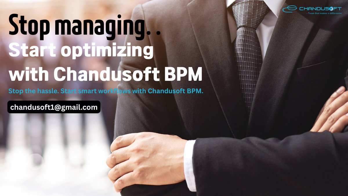 ChandusoftLtd's tweet photo. Stop Managing… Start Optimizing with CHANDUSOFT BPM  
Say goodbye to hassle and hello to smart workflows. Smarter processes. Stronger growth.

#BusinessProcessManagement #SmartSolutions #DigitalTransformation #WorkflowAutomation #InnovationDriven #BusinessGrowth #TechForBusiness https://t.co/VlcejPzFNg