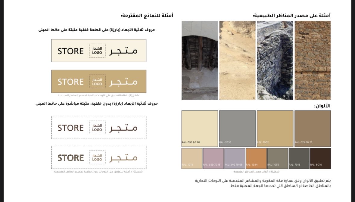 Mkhnews's tweet photo. الهيئة الملكية لمدينة مكة المكرمة والمشاعر المقدسة :

اعتماد الدليل التنظيمي للوحات التجارية ، 
بهدف توحيد الهوية البصرية، والحد من التشوه البصري، وتحسين المشهد الحضري في العاصمة المقدسة. يحدد الدليل الأسس التصميمية والمواصفات بما يتوافق مع عمارة #مكة_المكرمة ، ويسهم في رفع جودة تجربة السكان والزوار.