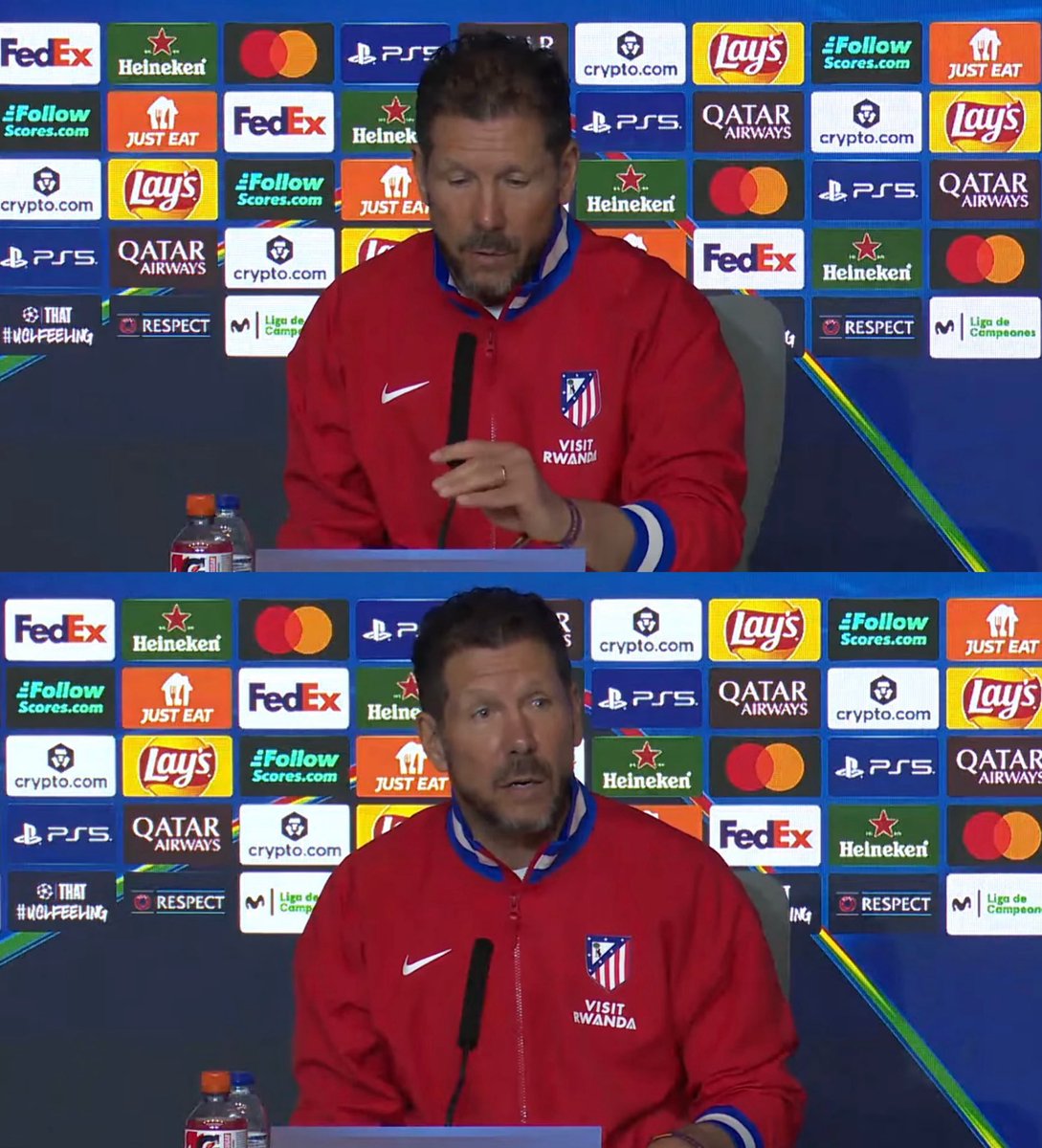 SiaranBolaLive's tweet photo. Jurnalis: “Lamine Yamal berkomentar tentang dijaga ketat oleh banyak pemain. Apa pendapat Anda tentang itu?”

Diego Simeone: “Jika dia menginginkan olahraga satu lawan satu, dia bisa bermain tenis.” 😆

[Press Conference] https://t.co/dCKn25MHM4
