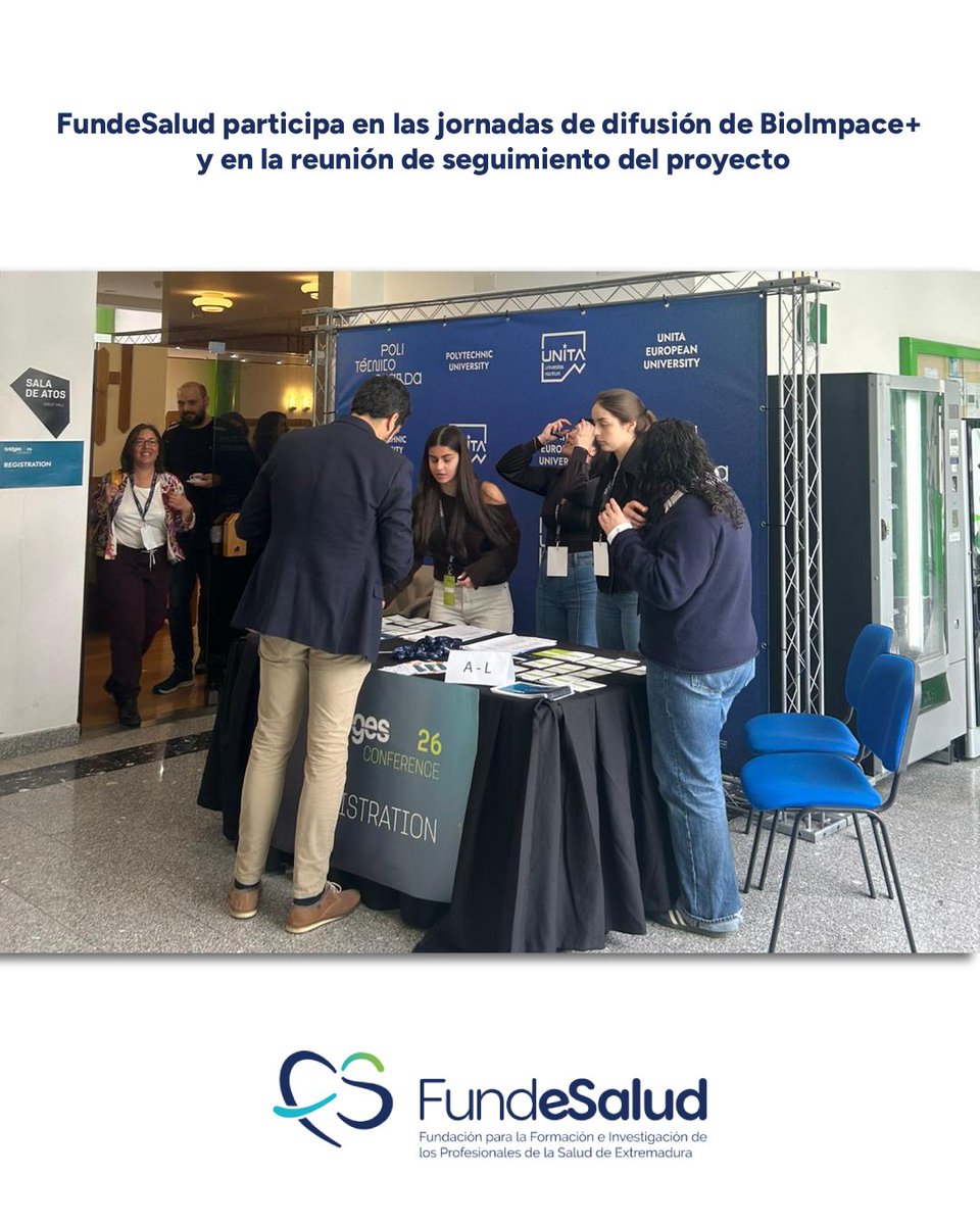 Fundesalud_Ex's tweet photo. 🔬 FundeSalud participa en las jornadas de BioImpace+ en Guarda, un encuentro internacional sobre innovación en salud, medicina personalizada y tecnologías avanzadas.
👏También celebramos la reunión del consorcio para revisar actividades y próximos pasos.
#BioImpacePlus https://t.co/Xbt5JsFuys