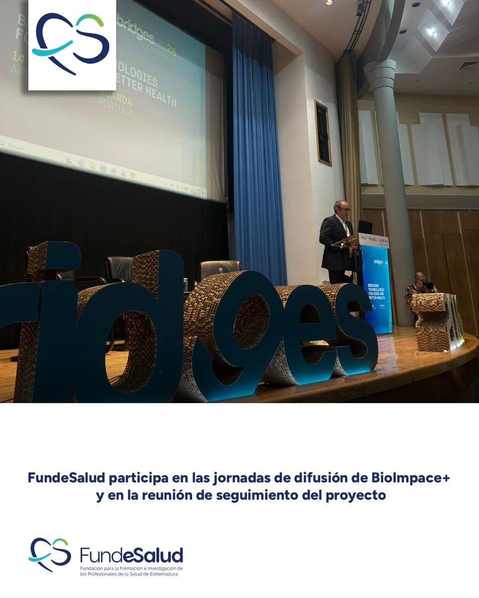 Fundesalud_Ex's tweet photo. 🔬 FundeSalud participa en las jornadas de BioImpace+ en Guarda, un encuentro internacional sobre innovación en salud, medicina personalizada y tecnologías avanzadas.
👏También celebramos la reunión del consorcio para revisar actividades y próximos pasos.
#BioImpacePlus https://t.co/Xbt5JsFuys