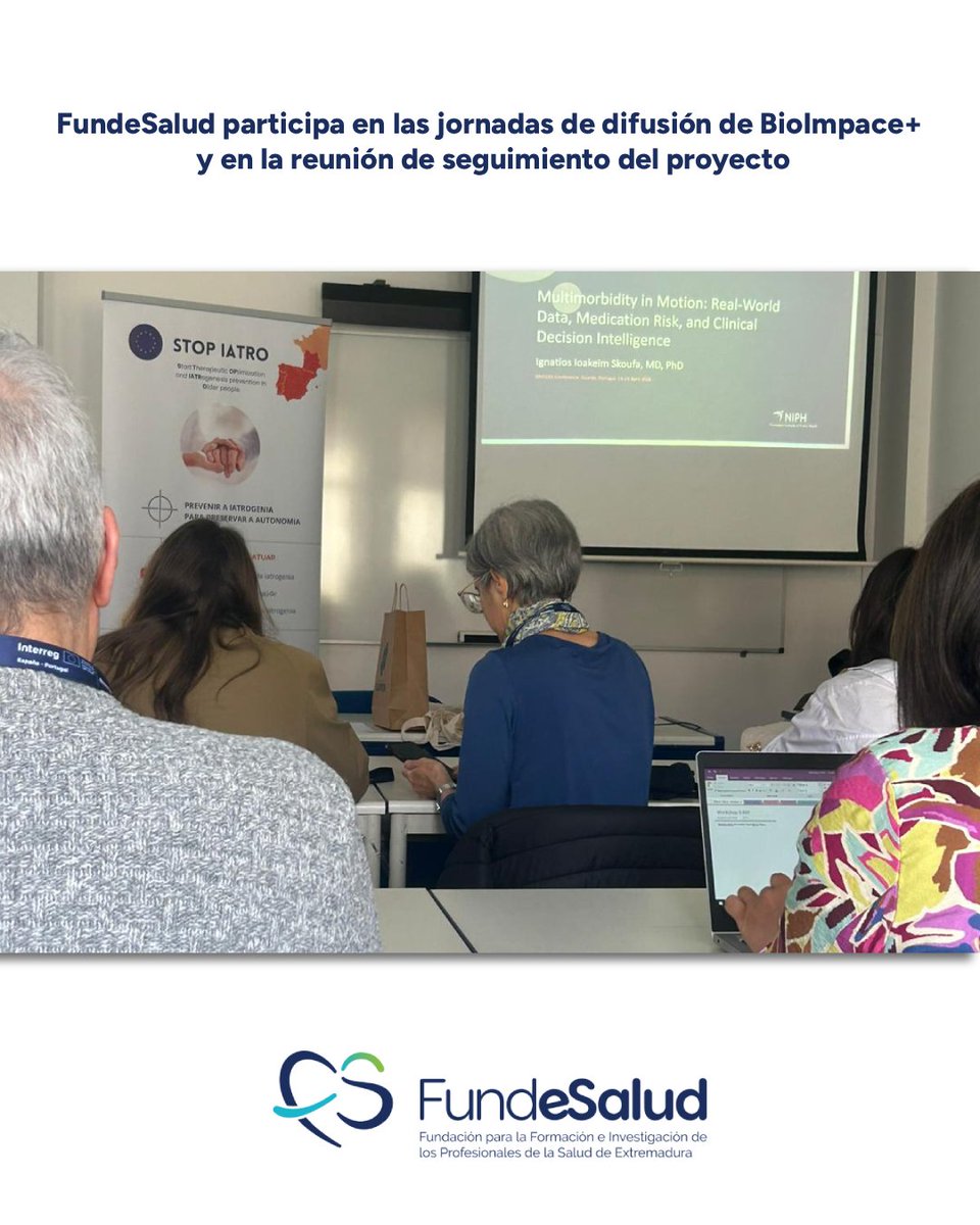 Fundesalud_Ex's tweet photo. 🔬 FundeSalud participa en las jornadas de BioImpace+ en Guarda, un encuentro internacional sobre innovación en salud, medicina personalizada y tecnologías avanzadas.
👏También celebramos la reunión del consorcio para revisar actividades y próximos pasos.
#BioImpacePlus https://t.co/Xbt5JsFuys