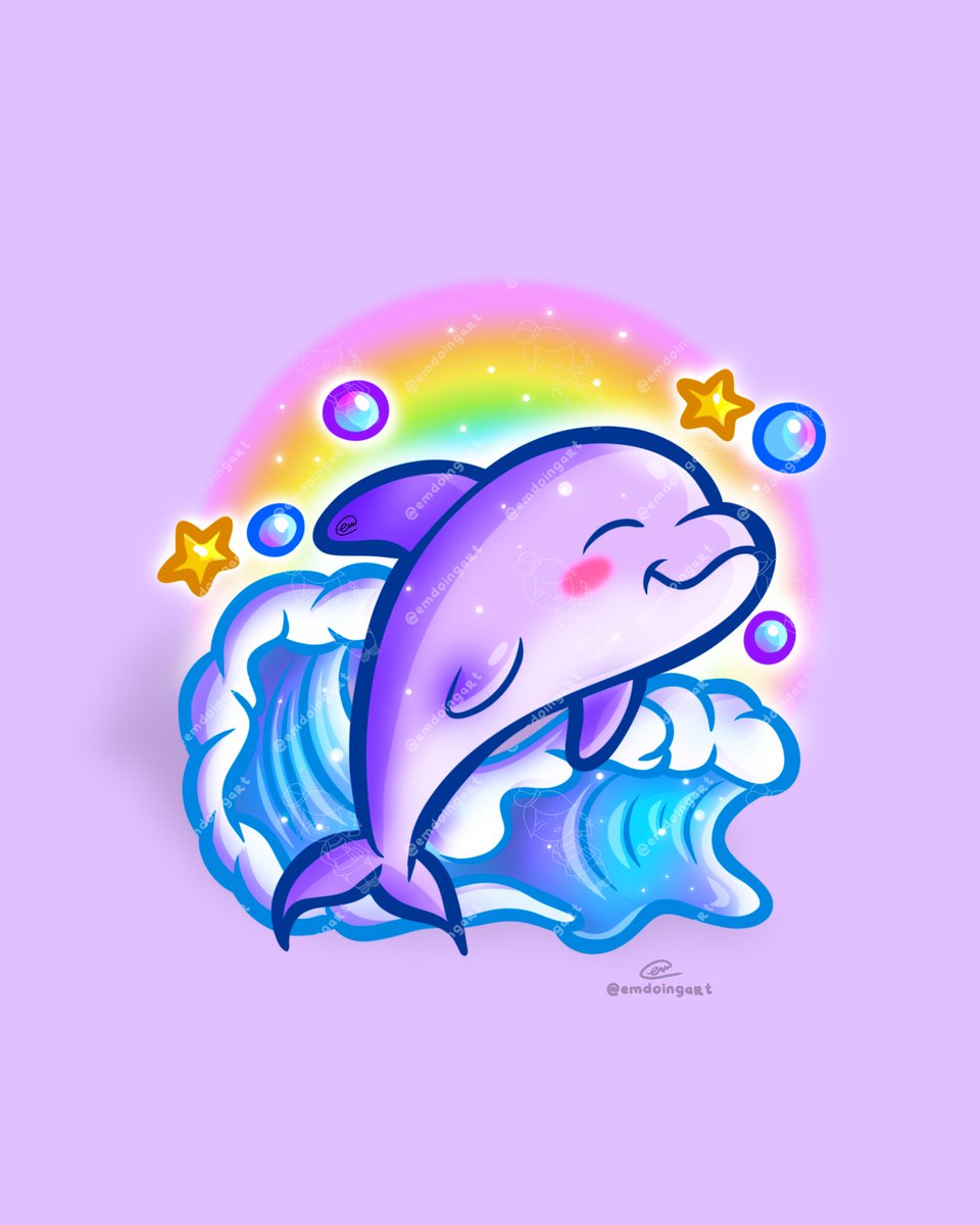 It’s National Dolphin Day! 🐬✨
So I’m back with some cute art and a little ocean moment for today 💜