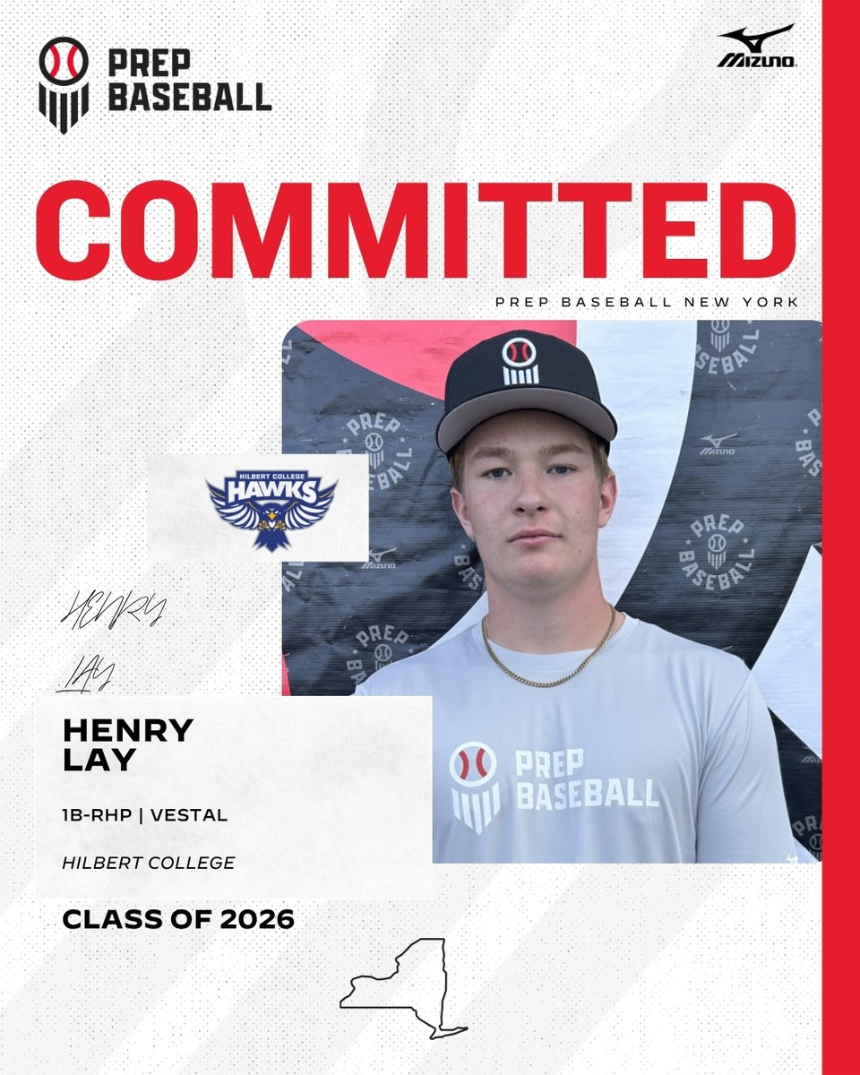 PrepBaseballNY's tweet image. 💥 Commitment Watch 💥 

2026 1B Henry Lay (Vestal) has committed to Hilbert College. #congrats #collegecommitment

✅ 2024 NYS Games
✅ 2025 NYS Games ➡️ 150th Commit‼️ 
✅ 2025 NY Senior Games 

Profile ⤵️ 
prepbsbl.com/3Q3PRVW
