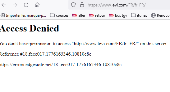 MichaelREMY2018's tweet image. shall someone help the @LEVIS CM please ?
2weeks with this bug... a lot of visitor are banned for this issue : why!!!????
errors.edgesuite.net ....etc 
#AccessDenied #edgesuite #webmaster #frontend #job