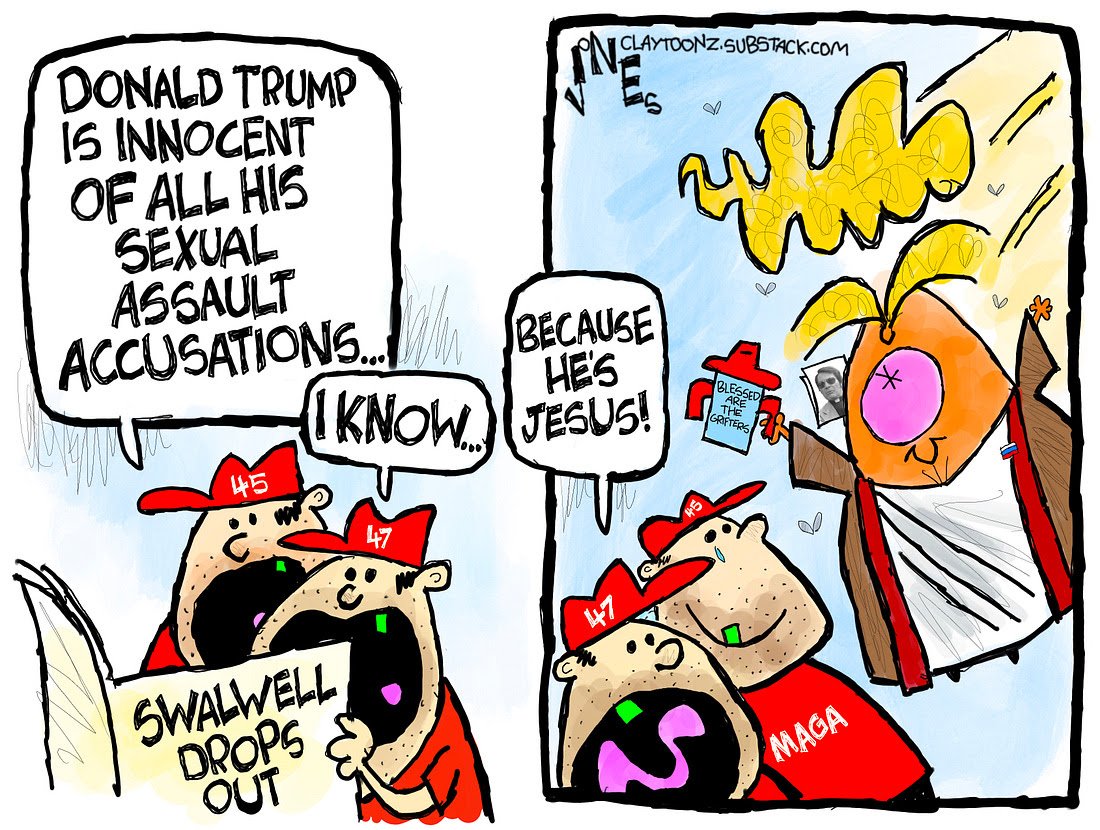 marillion13's tweet image. “Messiah Complex” Edition, from the #Counterpoint newsletter that comes across the big pond to Germany from the USA.
😮😮😮
#DumpTrump #Blasphemy