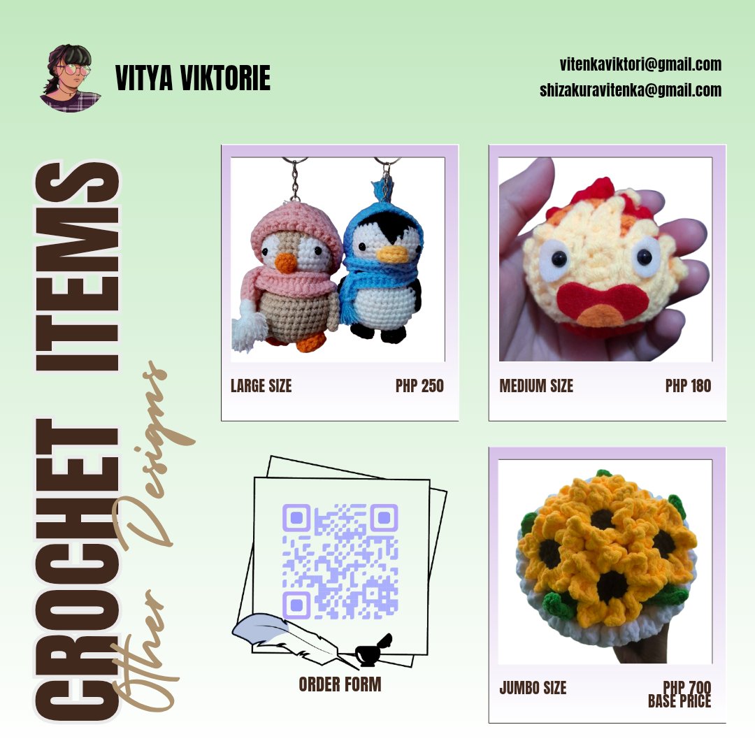 RenHa_Vitya's tweet photo. ✨️Crochet Comissions are Open✨️

🇵🇭PH ORDERS ONLY

☆ Everything is made to order, so kindly expect a waiting time of 2-7 days depending on your order 
☆ Feel free to ask us questions and clarifications (hindi kami nangangagat i swear) https://t.co/f0ILJ9HkuH