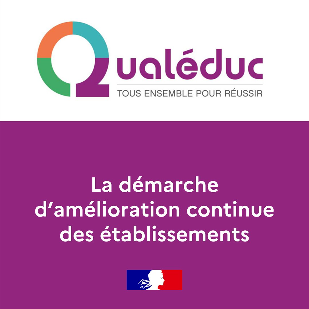 Eduscol's tweet photo. Qualéduc, la démarche d’amélioration continue des établissements ✅

Des fiches repères actualisées accompagnent les établissements de la voie professionnelle dans la mise en œuvre de la méthodologie Qualéduc, fondée sur un diagnostic partagé ⤵

https://t.co/fnHfFYw8Pp https://t.co/sFqrlFQhQl