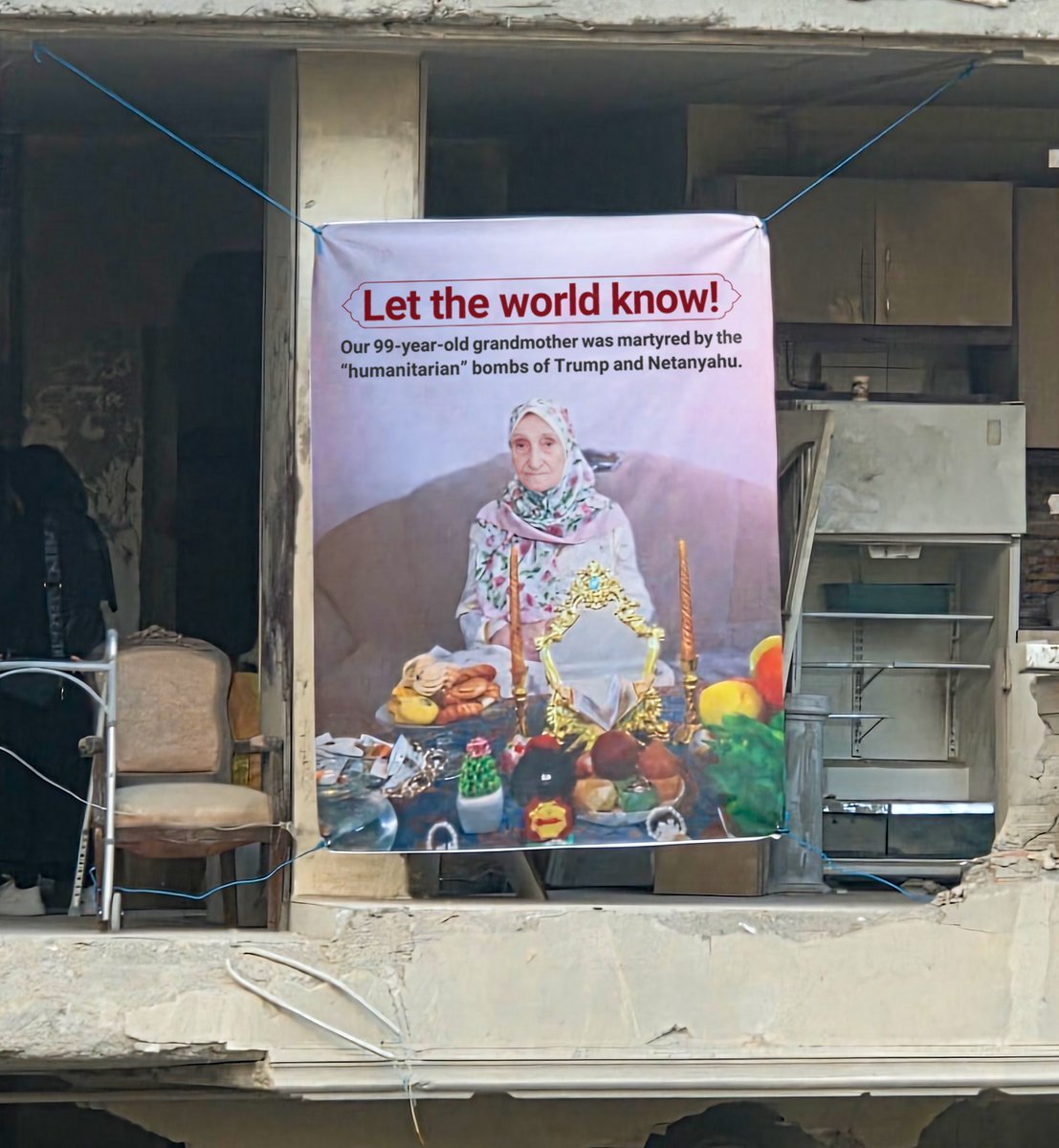 IranMilitaryEN's tweet photo. Never forget! 

Trump’s idea of “help” has ended up killing a 99-year-old grandmother https://t.co/SEe7EcwHGj