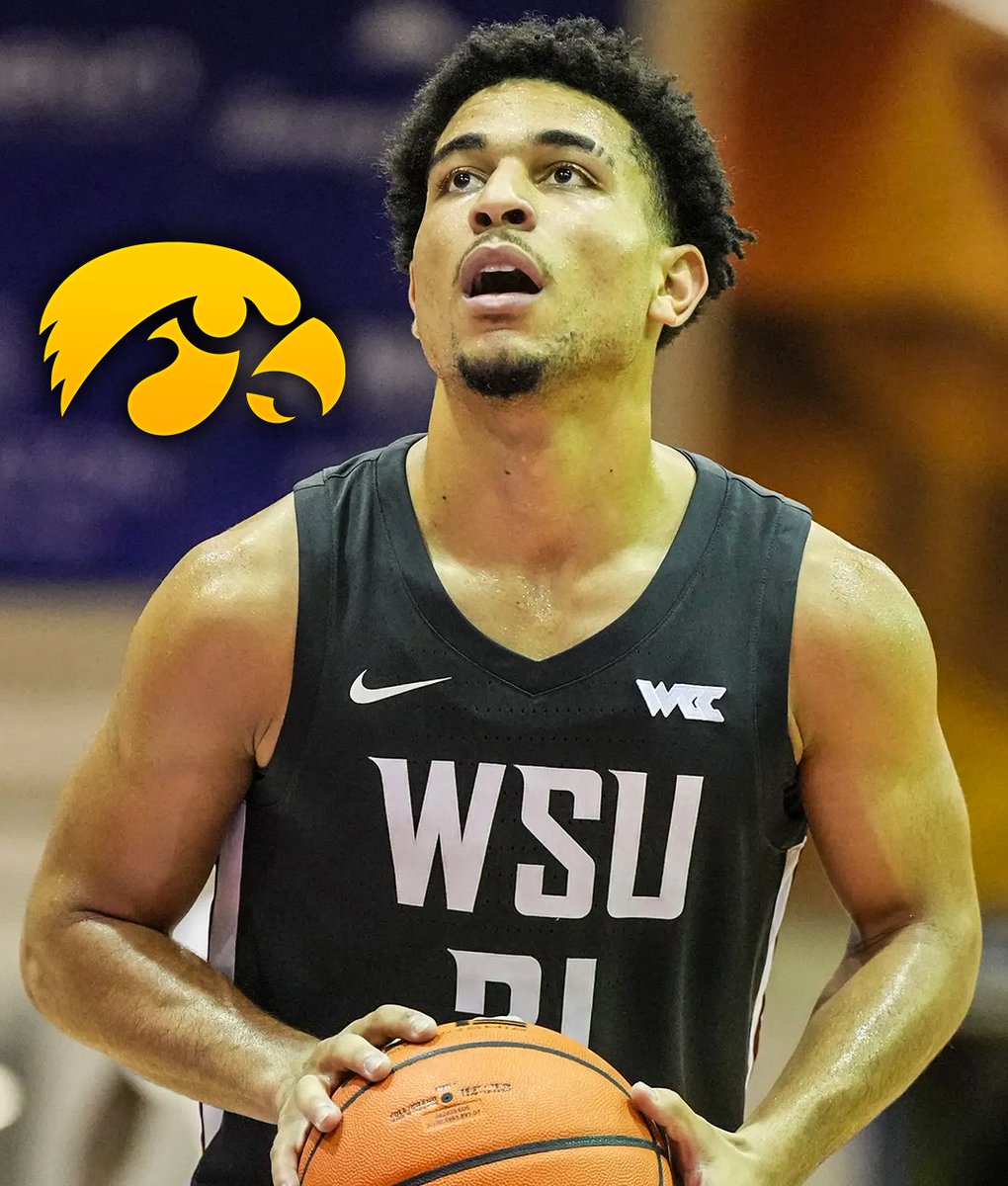 CBBcontent's tweet photo. Washington State transfer Ace Glass is visiting Iowa this week, a source tells me.

The 6-3 freshman guard averaged 16.4 PPG, 3.0 RPG and 2.3 APG. Native of California. https://t.co/fVU0TQweLE