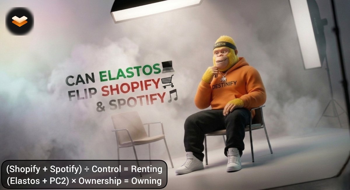 DESTINIFY_01's tweet image. GM GM everyone 
I bring it to you a wild thought I've been chewing on: CAN @ElastosInfo flip #SHOPIFY &amp;amp; #SPOTIFY 

First I want to let you know that Shopify just hit 11.6 billion in revenue. Spotify? €4.5 billion quarterly, 751 million users. Giants, right? Untouchable? I wonder