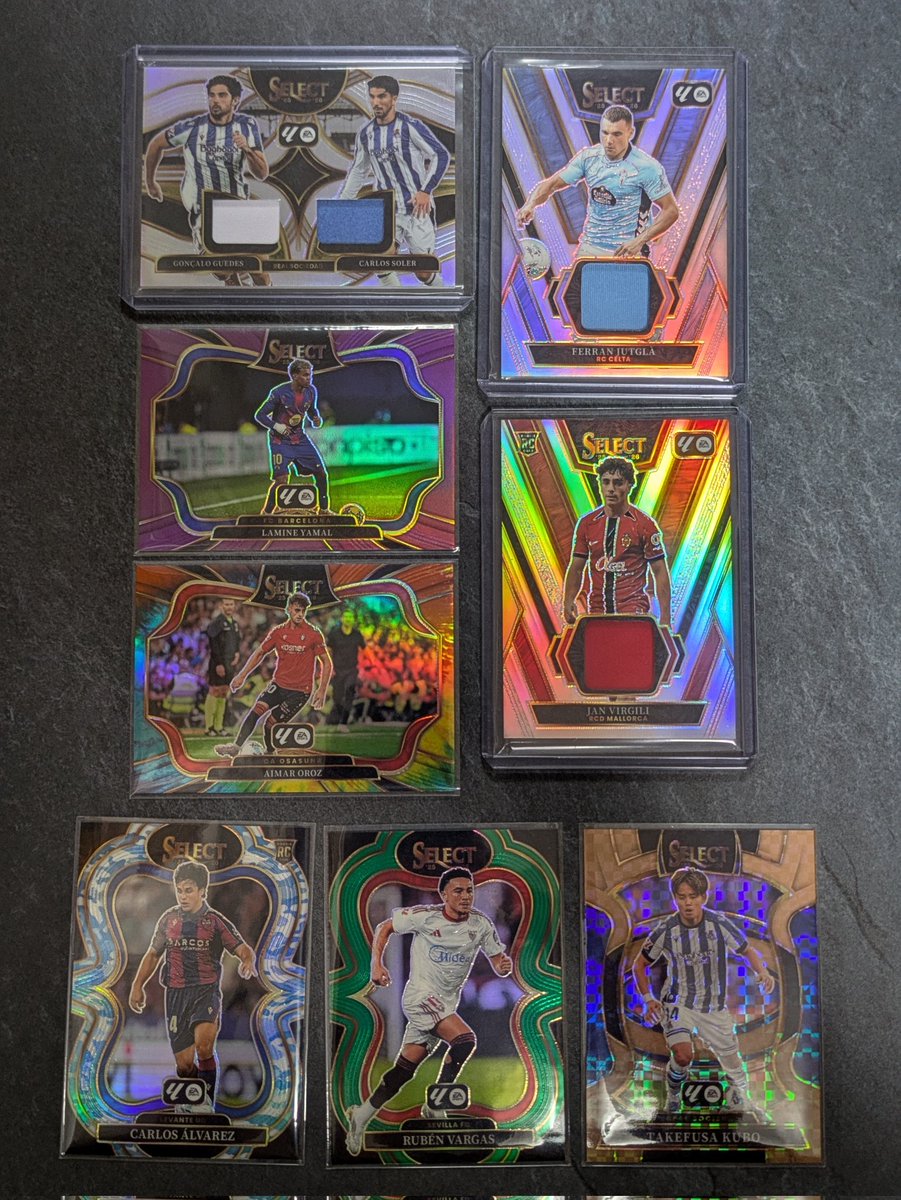 1Maniche56674's tweet image. Panini Select Laliga開封完了！

Gareth Bale 49シリ
Lamine Yamal 30シリ
Frenkie de Jong 10シリ
Alexis Sánchez 1of1💥💥
etc.

2ボックスともアツすぎる！
妻よ、本当にありがとう😭
今回のセレクトのデザインマジで良き！

#Panini