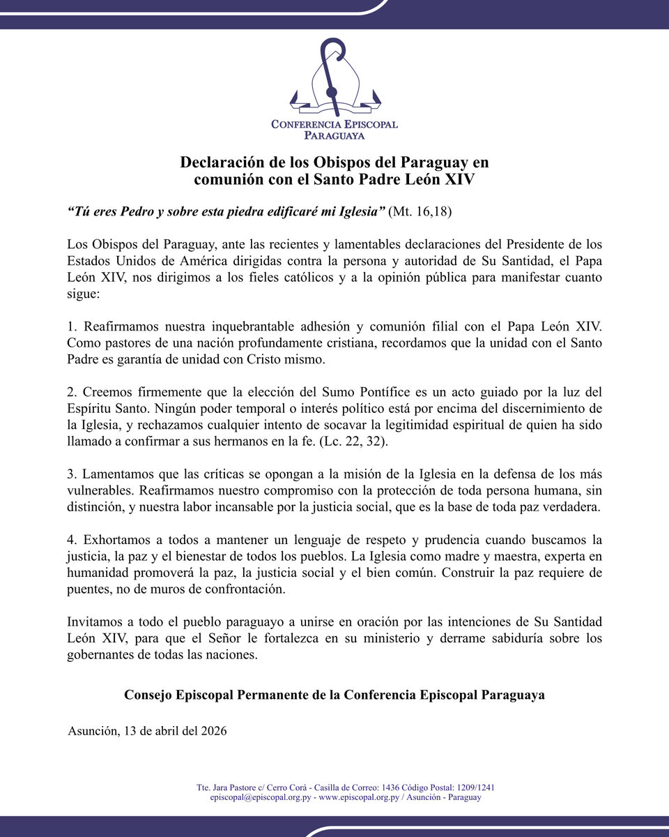 conferencia Episcopal Paraguaya tweet media