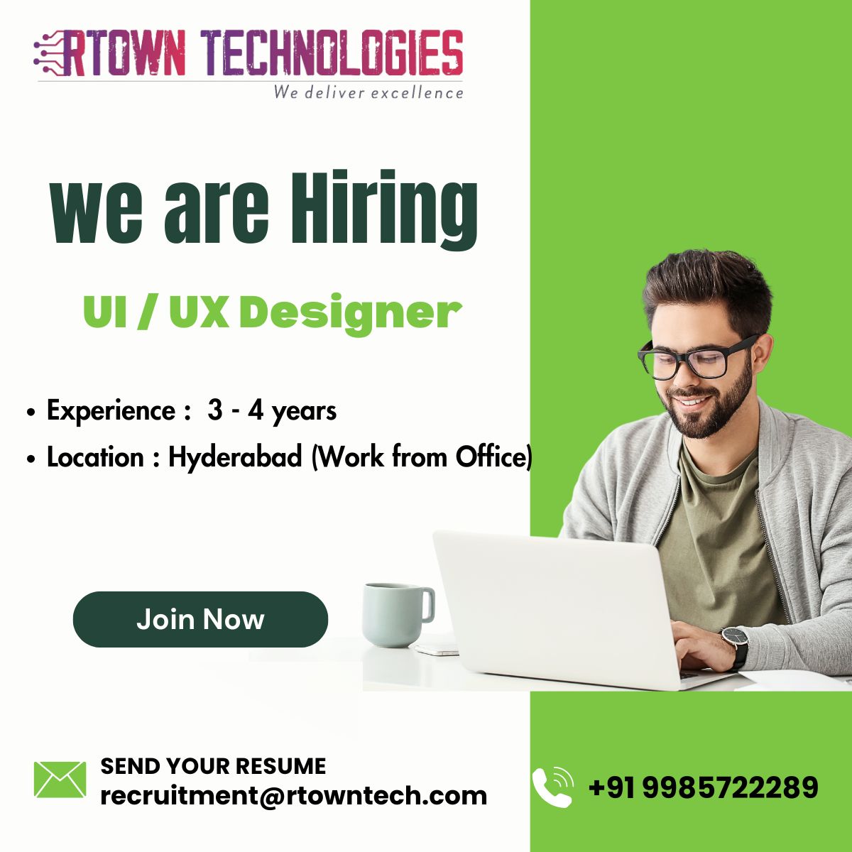 crontle7's tweet photo. 🚀 RTown Technologies is Hiring | UI/UX Designer
We’re looking for a creative UI/UX Designer to craft intuitive and engaging digital experiences. If you have a passion for user-centered design and modern interfaces, this role is for you 🎨✨

🧑‍💻 Experience: 3–4 Years https://t.co/XuEhMx3WOR