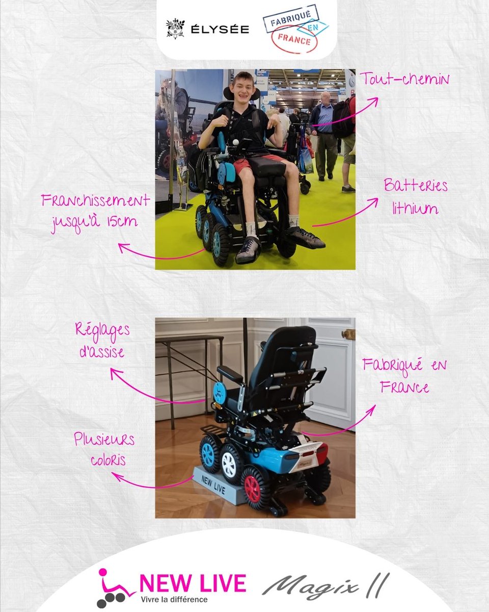 NewLiveMagix's tweet image. Avec le Magix II, la liberté prend une nouvelle forme. 🌿

Que ce soit en ville 🏙️, en pleine nature 🌳 ou chez soi 🏠, ce fauteuil tout-chemin franchit jusqu’à 15 cm sans sourciller, une fabrication française 🇫🇷

Parce que chaque moment mérite d’être vécu pleinement. ✨#handicap