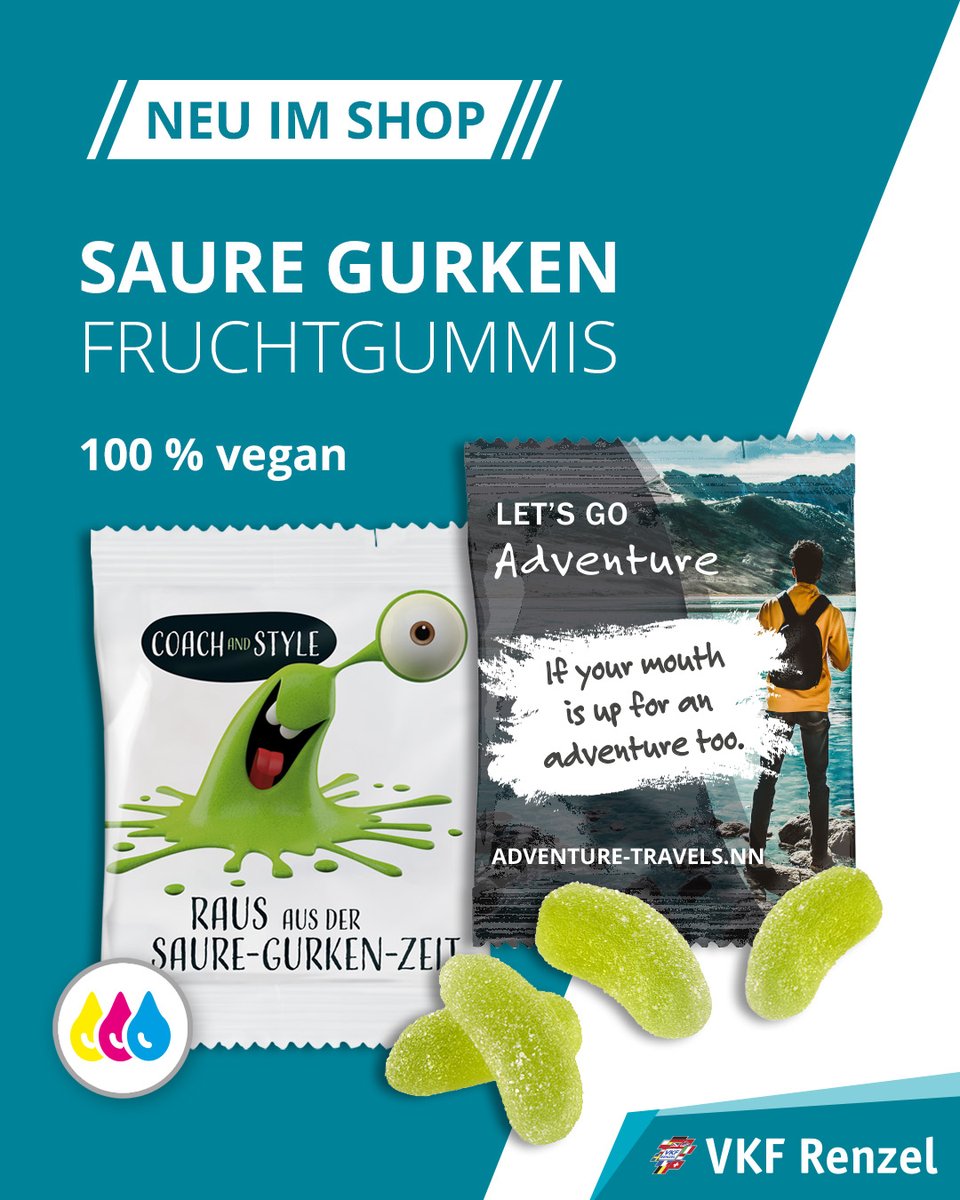vkfrenzel's tweet photo. Sauer macht lustig! 🥒🍬

Unsere #veganen Gurken-Fruchtgummis sind die perfekte Snack-Explosion – ideal für Events, Give-aways &amp; alle, die was Neues probieren wollen.

Traust du dich? 😉
➦ https://t.co/MoGFpGYzhV

#sauermachtlustig #fruchtgummi #werbemittel #gummibärchen https://t.co/xtiyA0cnL1