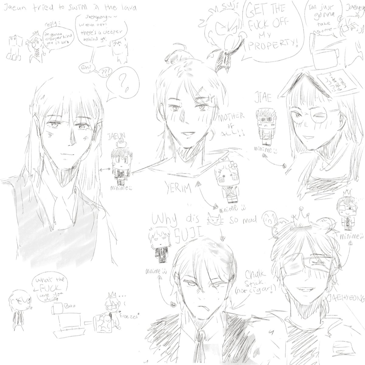 JaeunTooCool's tweet photo. Doodlesss:3 #PyramidGame x SMP(streamer au) where they rp in minecraft and stream other games or whatever #ํผ๋ผ๋ฏธ๋๊ฒ์ https://t.co/hBERd4Ur3C