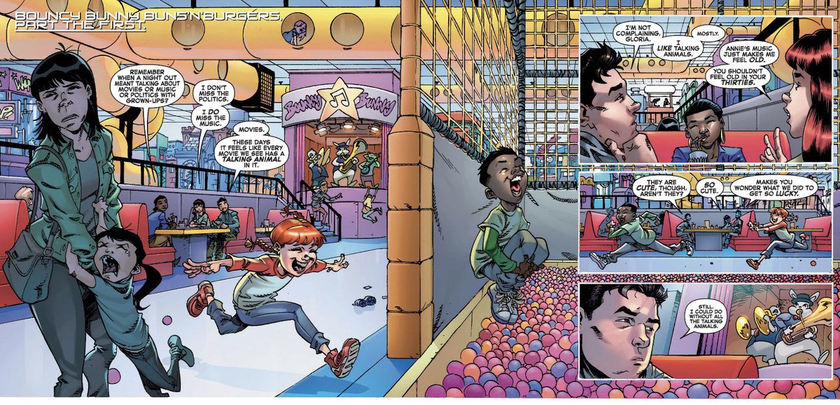 The Spider-Family are most interesting when writers remember that parenting can be draining and leaves little time for adult activities.

It's part of why I think that the book should have waited longer before ageing Annie up so we could have had more time with her as a kid.