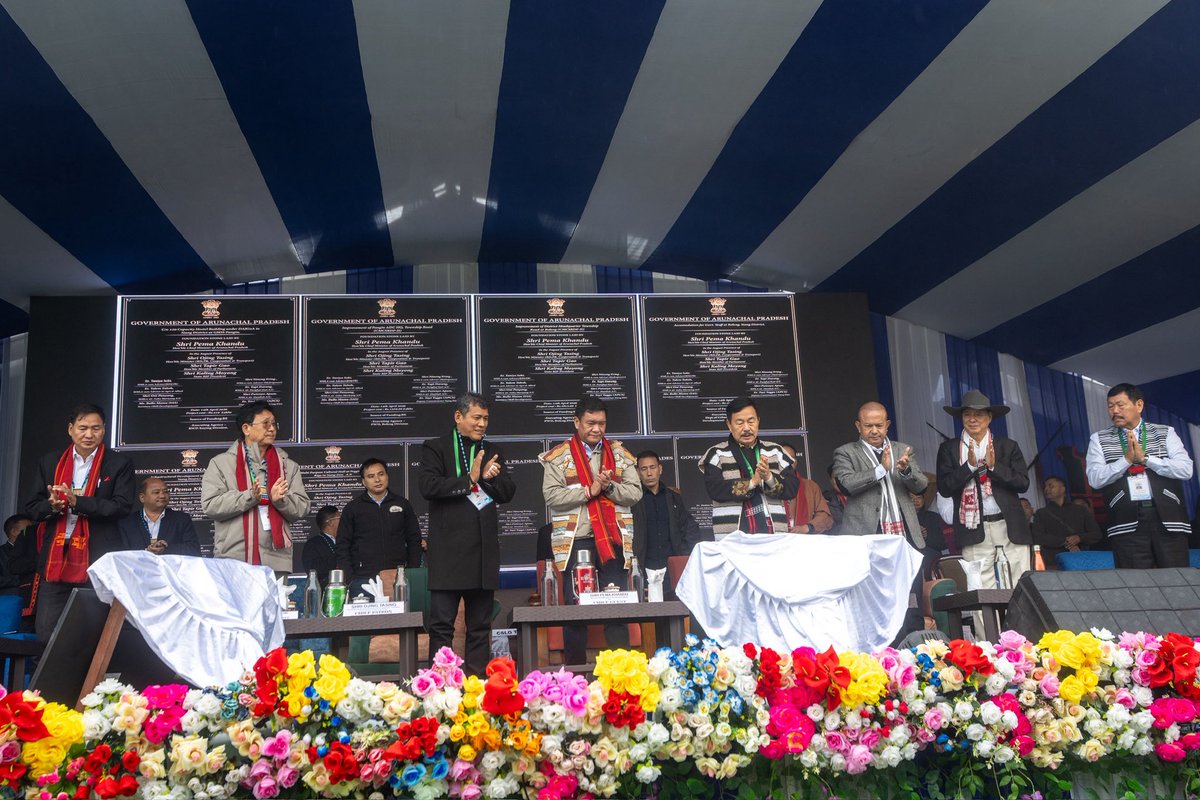 PemaKhanduBJP's tweet photo. Huge news for Siang District! A massive wave of development took flight today as foundations were laid and key projects were inaugurated, totaling a landmark investment of ₹196.44 Crore. 

Foundation Laid:
✅ Accommodation for Government Staff in Siang District
✅ Dere (Community Hall) at New Hiram Riga, Siang District
✅ Women Police Station Building at Pangin
✅ Multi-Purpose Cultural Hall at Pegging Botte, Riga
✅ 120-capacity Hostel Building under DAJGUA at GHSS Pangin
✅ Infrastructural Development of GHSS Pangin
✅ Improvement of District HQ Township Road at Boleng (CMCSRDP-II)
✅ Improvement of Pangin ADC HQ Township Road (CMCSRDP-II)
✅ Road from Yibuk to Lising (Phase-I)
✅ Boundary Wall & 04 Type-II Staff Quarters at NSCBAV Rottung
✅ 04 Type-II Staff Quarters, 08 Classrooms & G+1 Academic-cum-Administrative Block at GHSS Pangin
✅ 04 Type-II Staff Quarters at GSS Pangin
✅ 04 Type-II Staff Quarters, 08 Classrooms & G+1 Academic-cum-Administrative Block at GSS Boleng
✅ Boundary Wall around Boys Hostel at GHSS Pangin
✅ Boundary Wall at GSS Gandhi, Boleng
✅ 100-bed capacity hostel buildings (19 nos.) under DAJGUA across districts of Arunachal Pradesh
✅ Academic Block, Administrative Block, Toilets, MDM, Assembly Shed at GUPS Gandhi, Boleng
✅ 04 Type-II Teacher Quarters at GUPS Yibuk

Projects Inaugurated:
✅Government Industrial Training Institute (ITI) at Pangin
✅ Double-lane CC Pavement Road from BRTF Rengo Road to District Hospital, Boleng
✅ 70m Bailey Bridge over Subbung River on Dosing–Pareng–Yibuk Road
✅ Fire Station at Boleng (Rengo)

#Siang #ArunachalPradesh #Pangin #Boleng #Rottung #InfrastructureDevelopment #RuralDevelopment #Connectivity #EducationInfrastructure #WomenEmpowerment #YouthEmpowerment #ViksitBharat