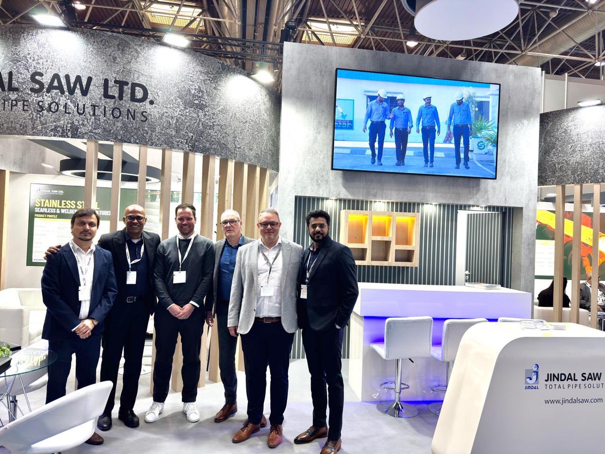 Jindal_SAW's tweet photo. Day 1 | Tube Düsseldorf 2026
Showcasing our advanced pipe &amp; tube solutions on the global stage.

A strong start with insightful conversations across markets.

📍 Hall 3, Stand E04

#TubeDusseldorf #JindalSAW #SeamlessPipes #StainlessSteel https://t.co/v26kHG1xFd