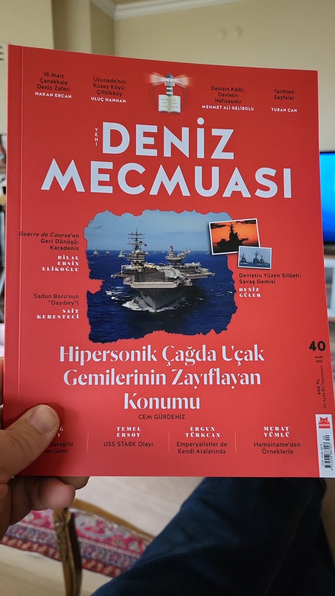 Mavi Vatan'ın dergisi Yeni Deniz Mecmuası 10 yaşında! 40. Sayımız, 16 Nisan perşembe günü tüm Kırmızı Kedi kitabevlerinde bulunabilir.
<a href="/DenizMecmuasi/">Yeni Deniz Mecmuası</a> 
<a href="/krmzkedikitap/">Kırmızı Kedi Yayınevi</a> 
<a href="/cemgurdeniznet/">Cem GÜRDENİZ</a> 
<a href="/DzFGlr/">Deniz Güler</a> 
<a href="/ersinelikoglu/">Ersin Elikoğlu</a> 
<a href="/LeventAkson/">Levent Akson</a>