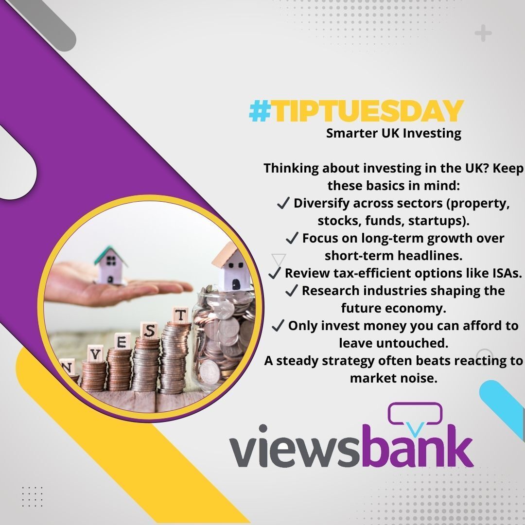 viewsbank's tweet image. 💡 Tip Tuesday: Smarter UK Investing

#TipTuesday #UKInvesting #WealthBuilding #SmartMoney #FinancialPlanning