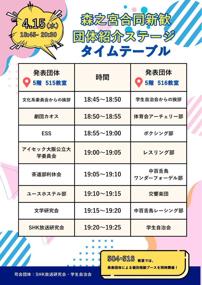omu_zichikai's tweet photo. 本日はご参加ありがとうございました！
なんと本日の参加者は【約250名】でした👏

明日の参加団体は、以下の画像をチェック
気になるサークルを見つけて、ぜひ直接話しに来てください！

さらに…
🎁 エンジョイエコカードの配布も実施！

放課後は森之宮でお待ちしています！
#春からハム大 https://t.co/1p6FU7dkyX