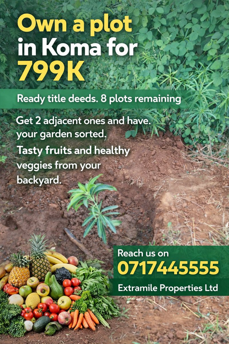 DunaLons's tweet photo. Build your home in our projects and gain the confidence of what you eat. Home grown vegetables.💯💯
*Ready Title Deeds
*Fast growing neighbourhoods
0717445555 https://t.co/l6lr9O6eJh