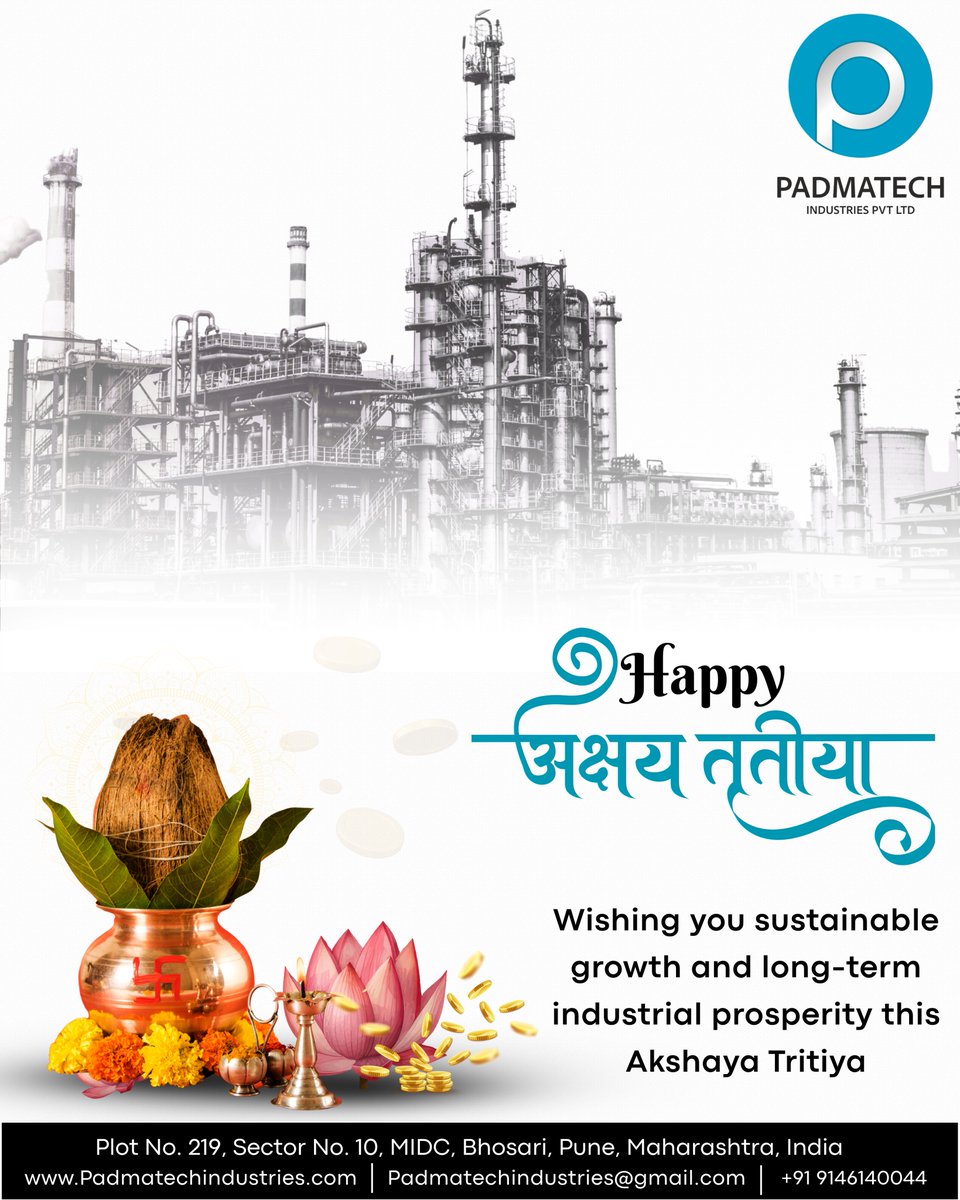 padmatechipl's tweet photo. Celebrate the spirit of prosperity and new beginnings on the occasion of Akshaya Tritiya. 

Wishing you and your family a very Happy Akshaya Tritiya.

#AkshayaTritiya #HappyAkshayaTritiya #FestiveGreetings #Prosperity #MakeInIndia #PadmatechIndustries https://t.co/KiNBZ1Fqj0