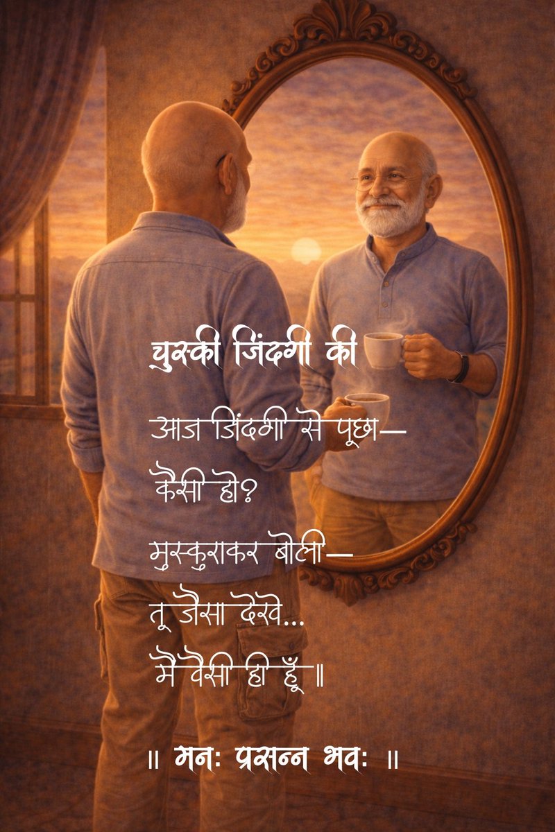 ChuskiKi29583's tweet image. आईना झूठ नहीं बोलता…
बस हम सच देखने से बचते हैं।

#चुस्की_ज़िंदगी_की ☕
#LifeReflections
#InnerPeace
#Perspective
#SoulTalk
#DailyWisdom
#मनः_प्रसन्न_भवः