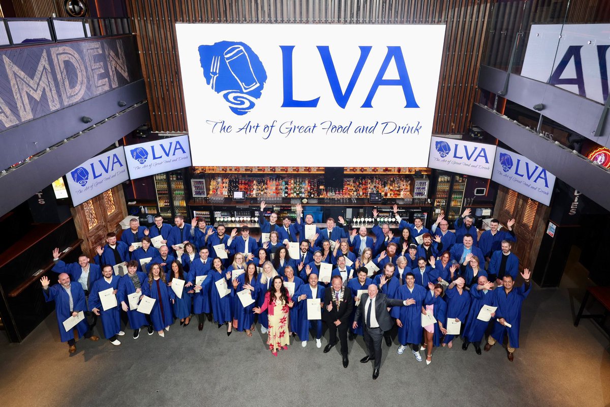 LVADublinPubs's tweet photo. Another wonderful morning with the latest graduates from the LVA Diploma in Bar &amp; Food Management. Congratulations to all those who received their #LVADiploma and their families and friends. 
Our thanks as well again to @CamdenDeluxe 
Selection of pics below 👇 https://t.co/VcoUBS7EKX