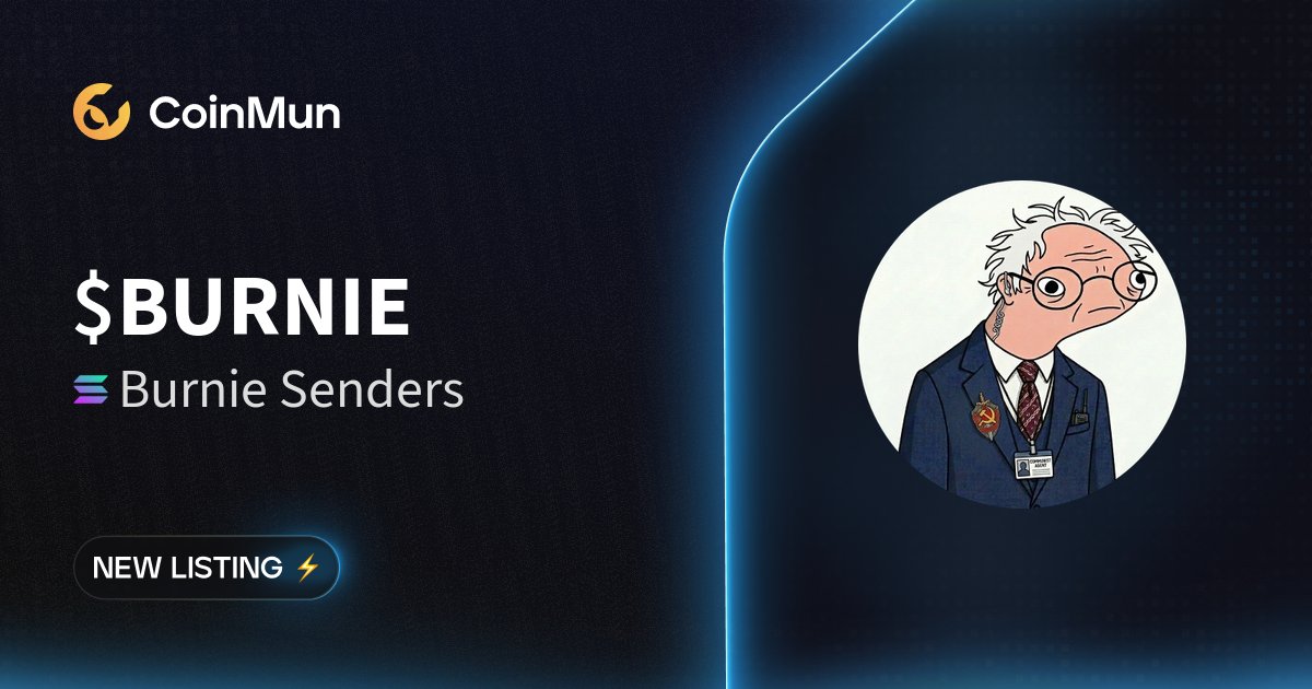 coinmun's tweet image. ⚡️ New Listing @BurnieSendersX ⚡️

$BURNIE Burnie Senders is now listed on CoinMun.

Market Cap: $3.82 M

🚀 Discover here: coinmun.com/coins/burnie-s…

#NewListing #CoinMun #Solana #Crypto