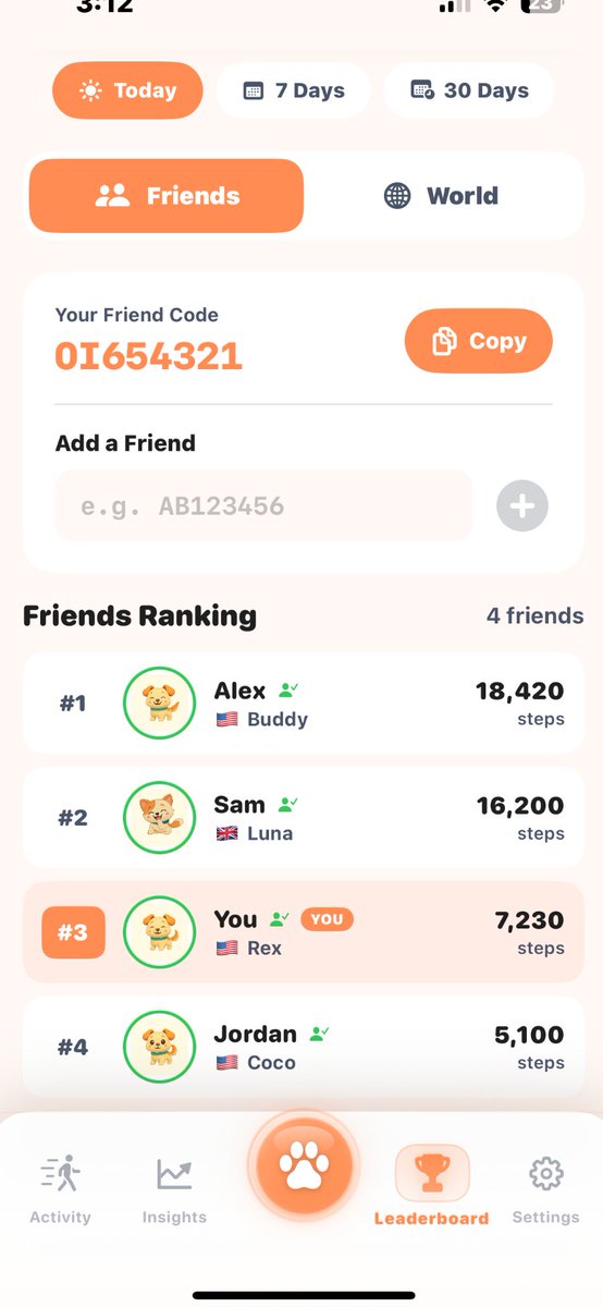 itsmontel's tweet photo. I made a free app that gives you a virtual pet

The more you walk the healthier it becomes🐾

Now we just launched leaderboards! so you can add friends with your unique code and compete against each other to see who out your friends group is the most active daily and weekly. 

iPhone only (for now) download for free → https://t.co/N4ft18Jyft