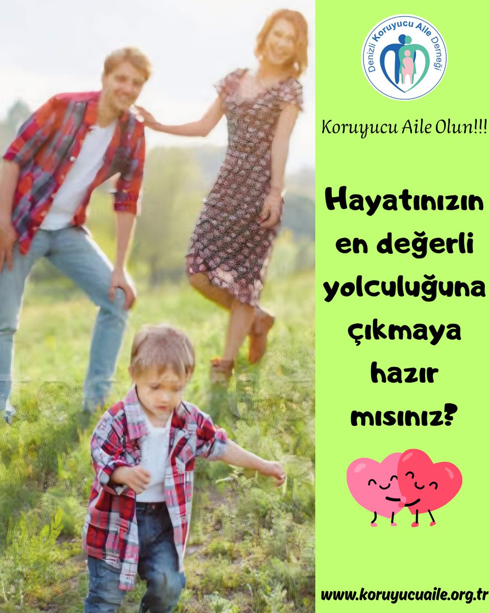 Hayatınızın en değerli yolculuğuna çıkmaya hazır mısınız?🚀

Koruyucu aile olarak, devlet koruması altında yaşamlarını sürdüren binlerce çocuğumuza sevgi dolu bir yuva verebilir, hayat yolculuklarına eşlik edebilirsiniz. 🫶

Tüm çocuk dostlarımızın desteğini bekliyoruz.