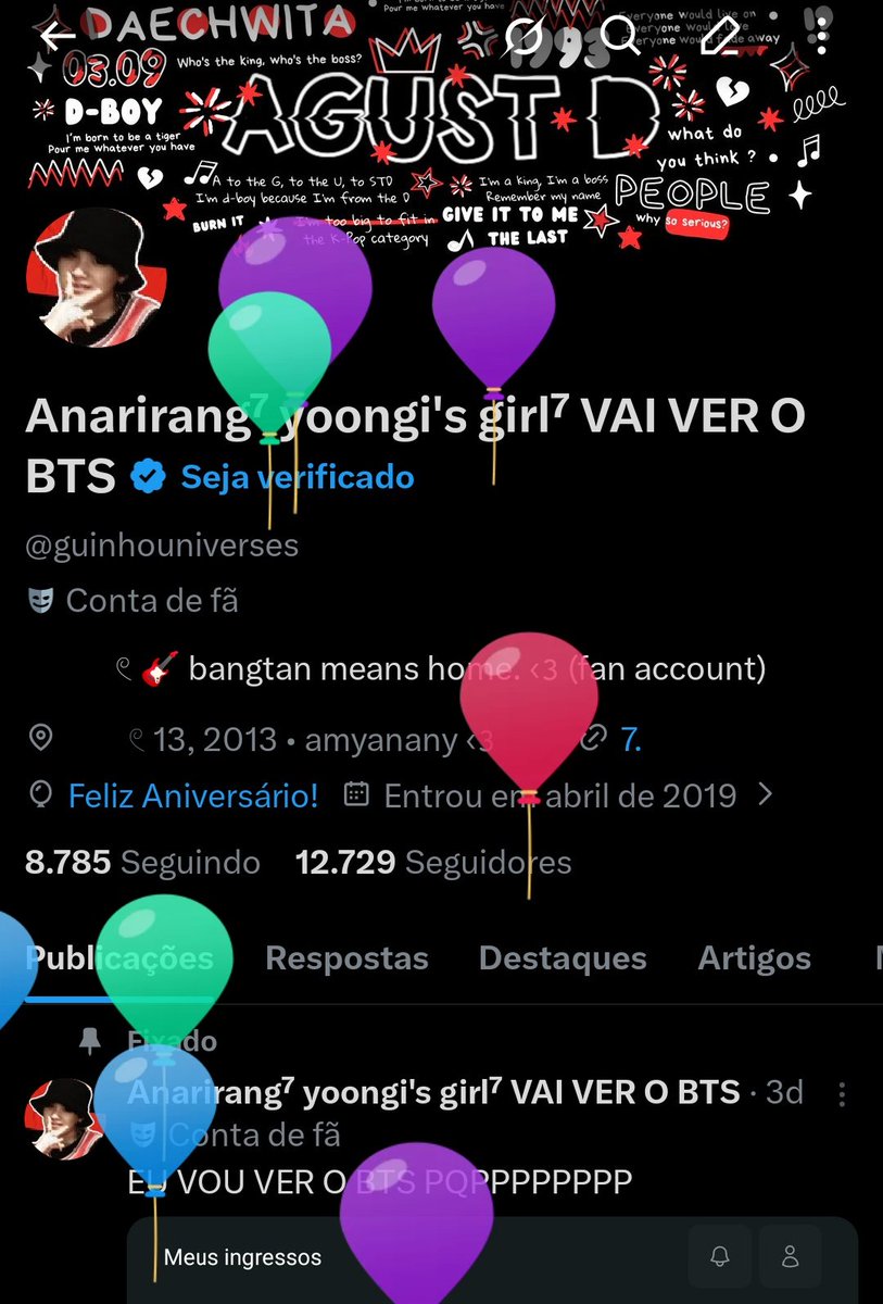 Ana⁷ yoongi's girl⁷ VAI VER O BTS tweet media