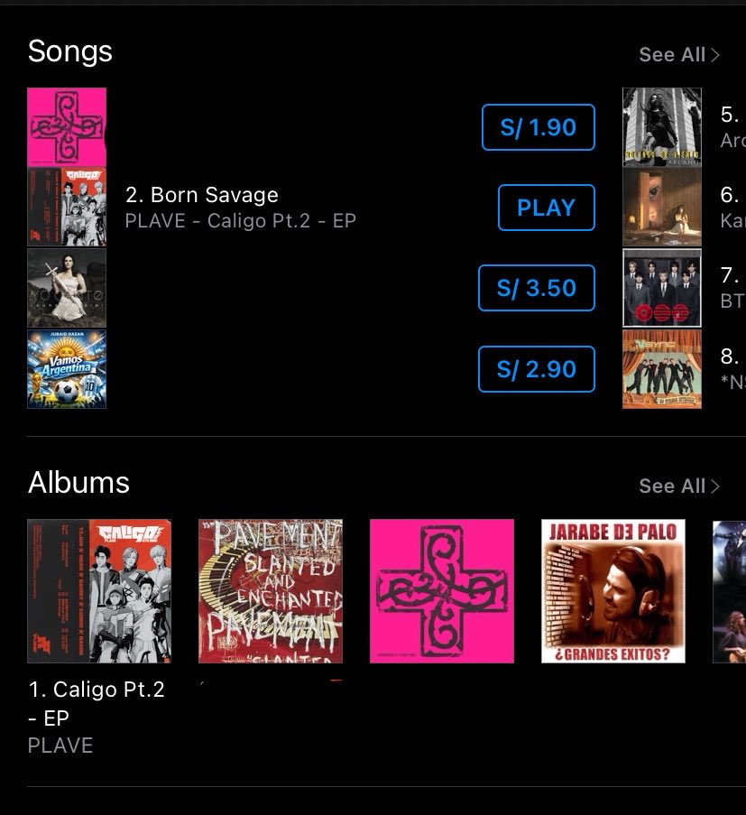 plavefcperu's tweet photo. [Peru iTunes 🇵🇪]

ALBUM CHART
#1 CALIGO PT2 - EP🔥

SONG CHART
#2 Born Savage

Gracias por ayudarnos con este proyecto PLLI de Peru 🇵🇪 Sigamos haciendo stream en todas las plataformas 💪🏻
💙💜💗❤️🖤

#PLAVE #플레이브 #BornSavage #PLAVE_BornSavage #Caligo_Pt2 https://t.co/0D0WHfLMqo